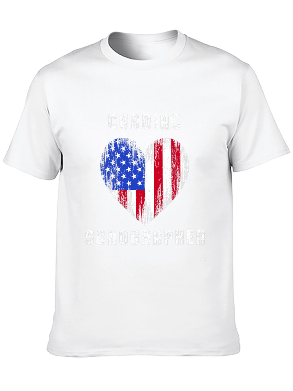 Cardiac Sonographer American Flag Heart T-Shirt
