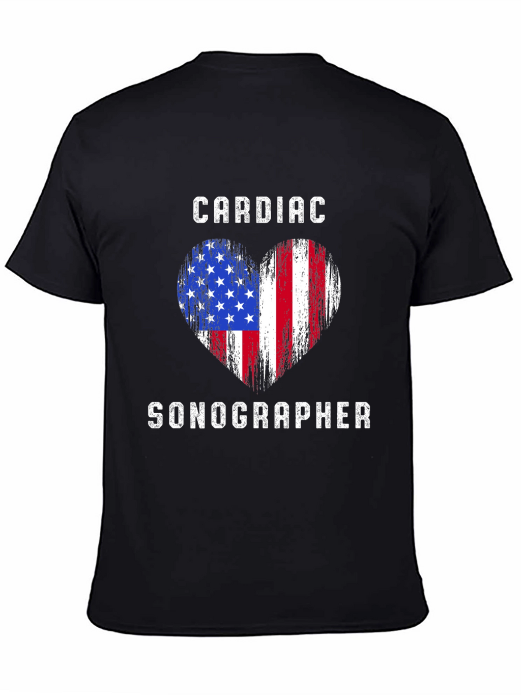 Cardiac Sonographer American Flag Heart T-Shirt