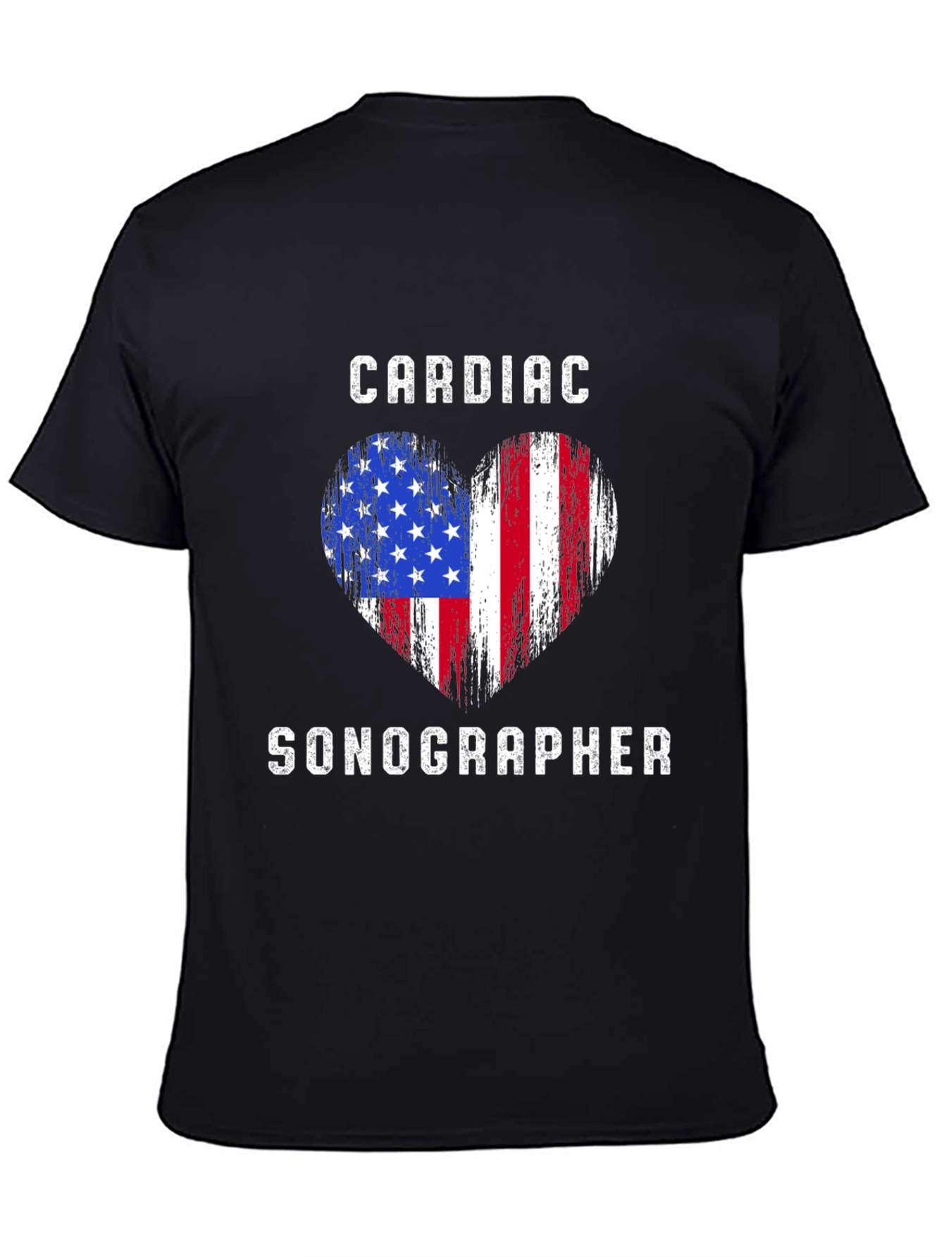 Cardiac Sonographer American Flag Heart T-Shirt