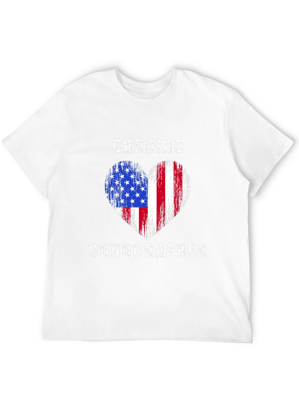Cardiac Sonographer American Flag Heart T-Shirt