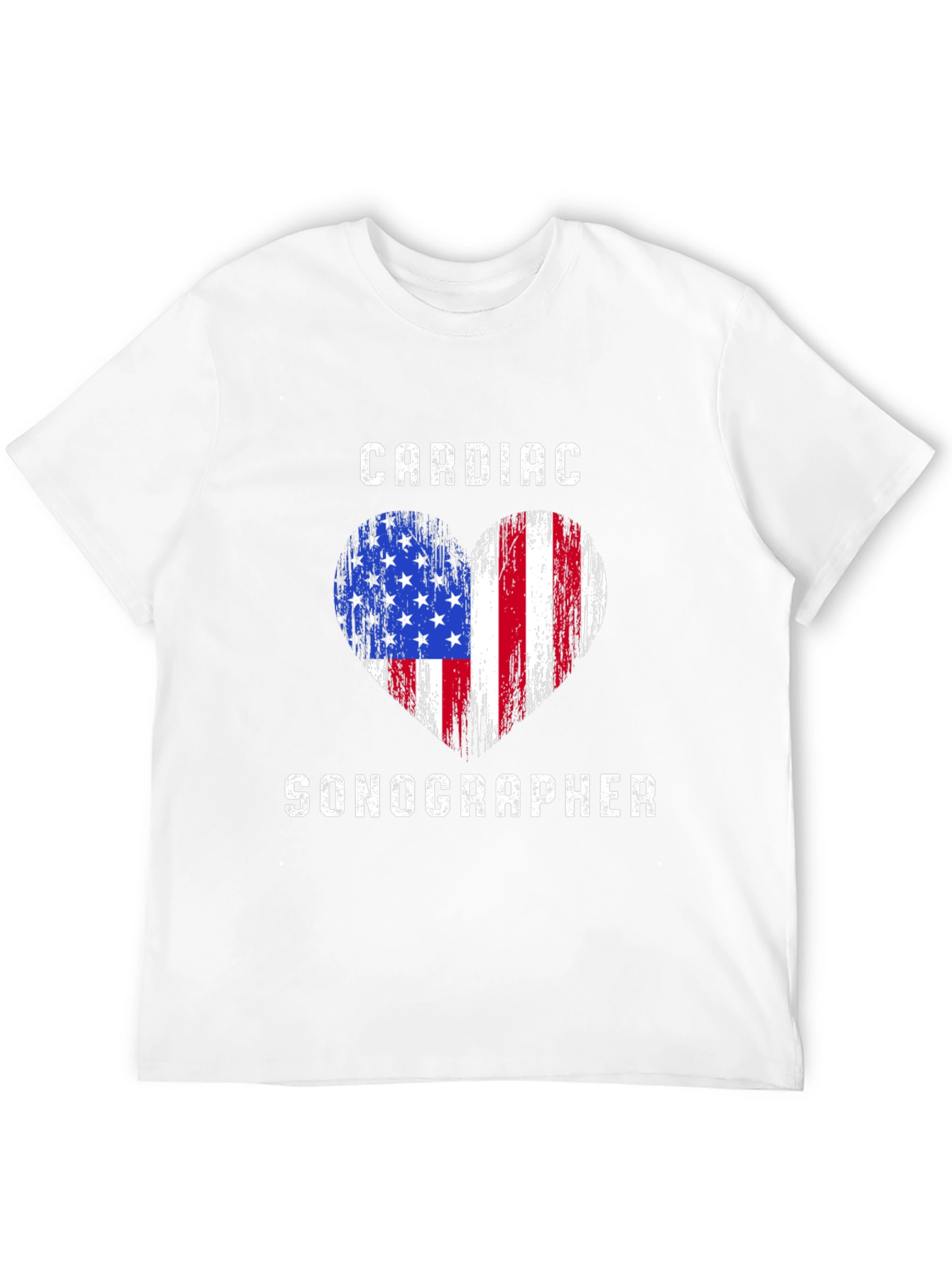 Cardiac Sonographer American Flag Heart T-Shirt