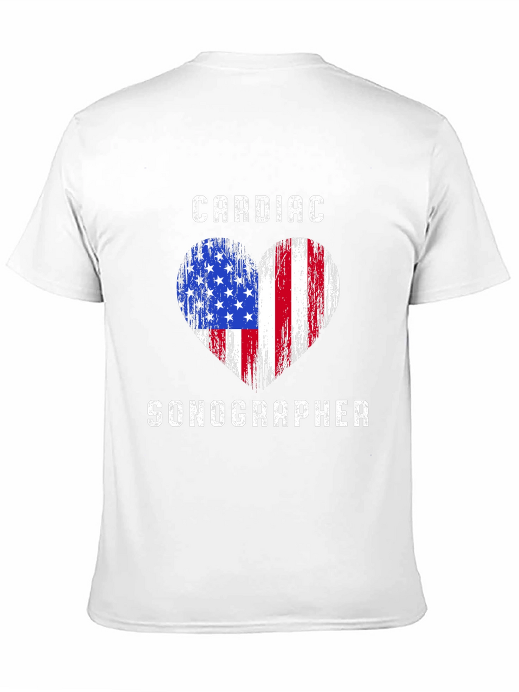 Cardiac Sonographer American Flag Heart T-Shirt