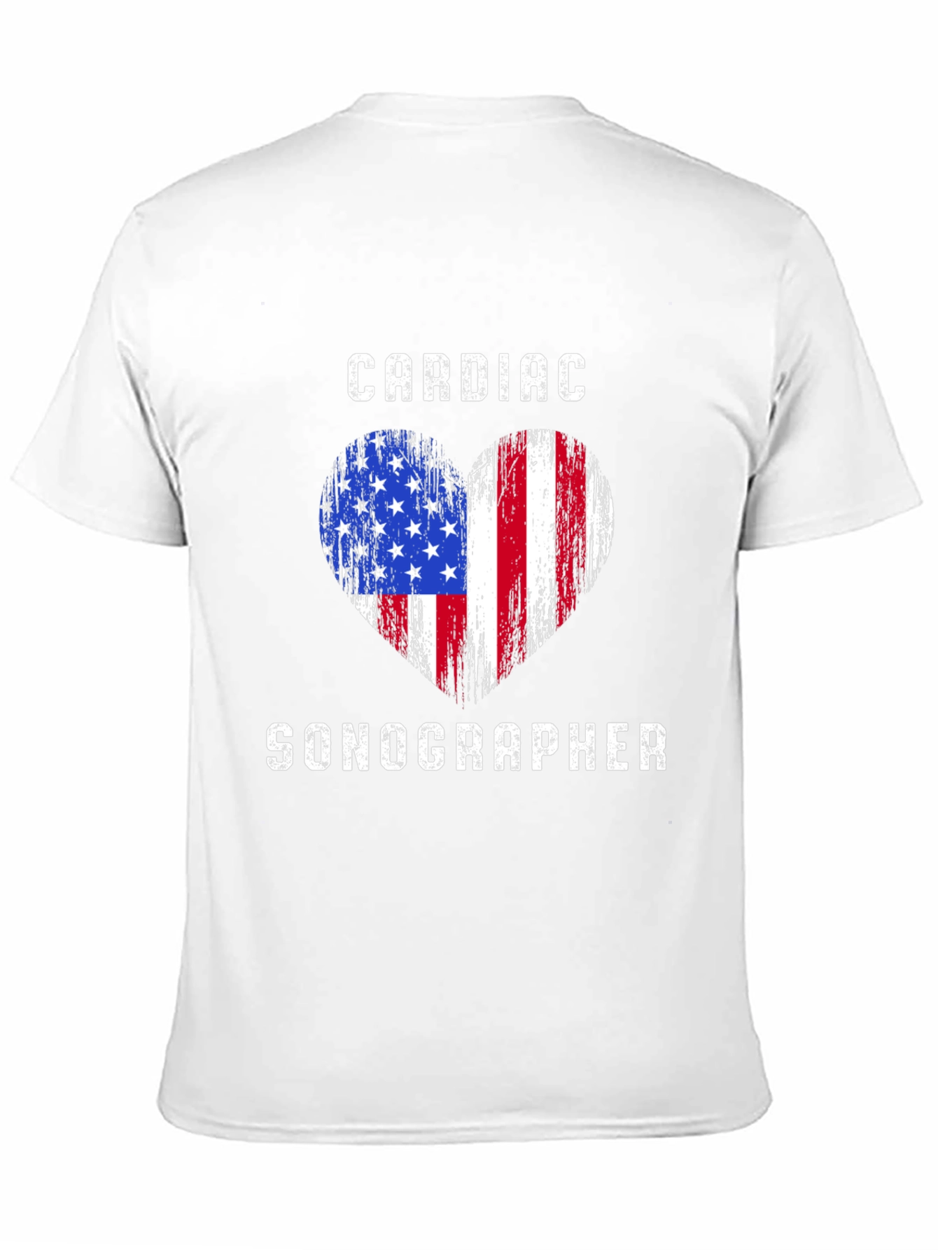 Cardiac Sonographer American Flag Heart T-Shirt