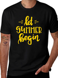 Let Summer Begin Graphic T-Shirt - Black Cotton Tee