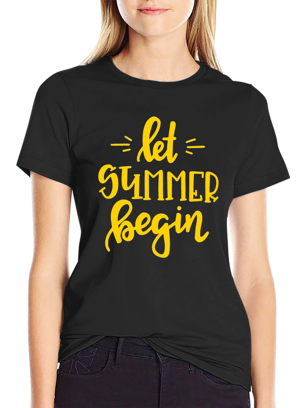 Let Summer Begin Graphic T-Shirt - Black Cotton Tee