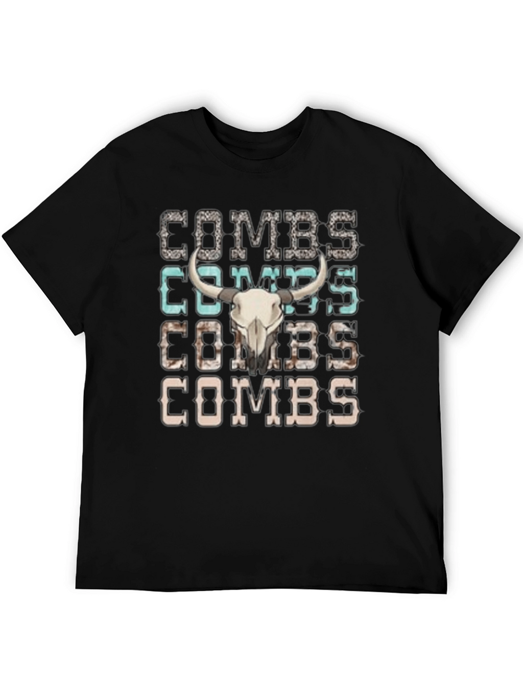Combs Bull Skull Graphic T-Shirt