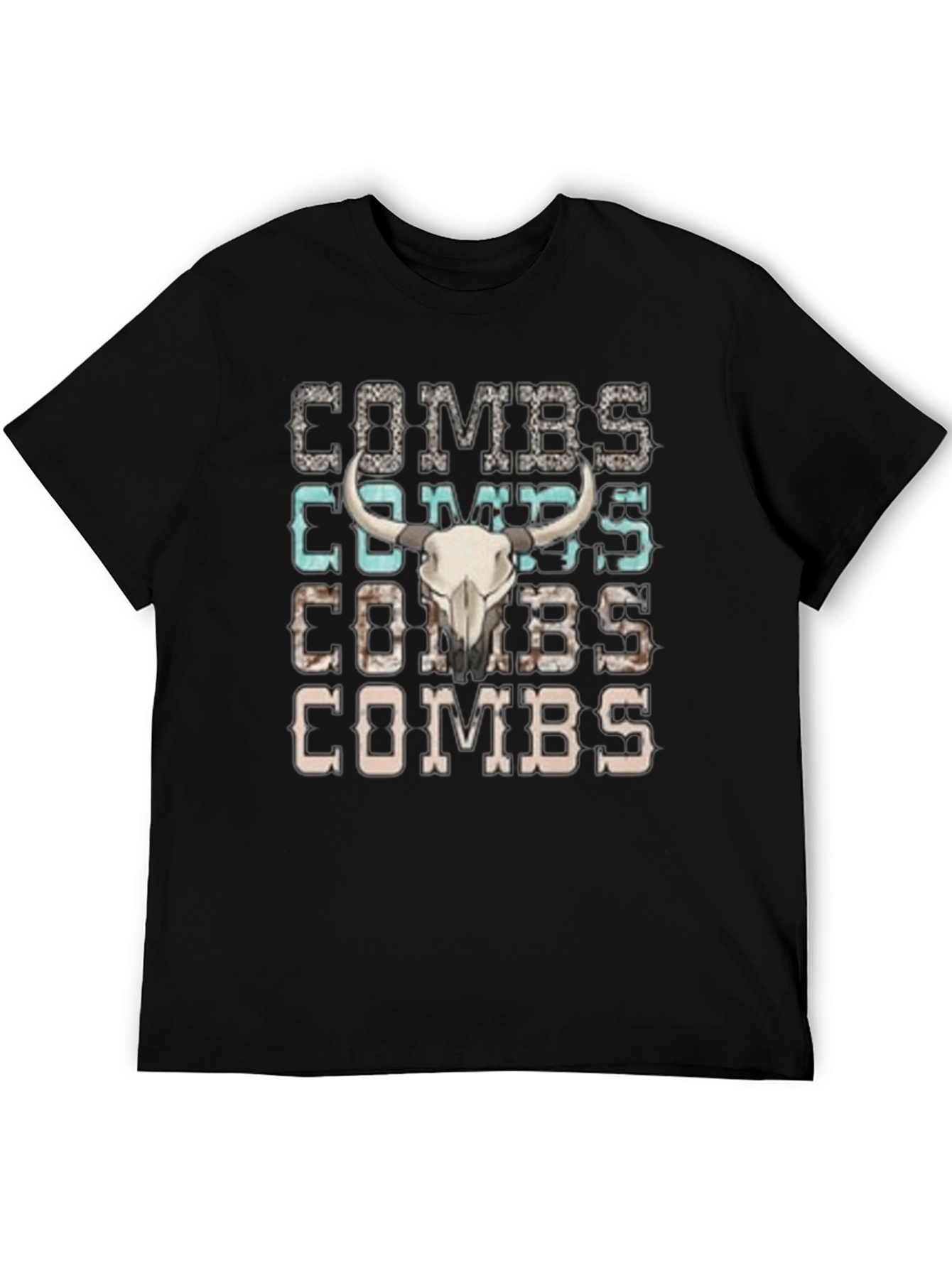 Combs Bull Skull Graphic T-Shirt