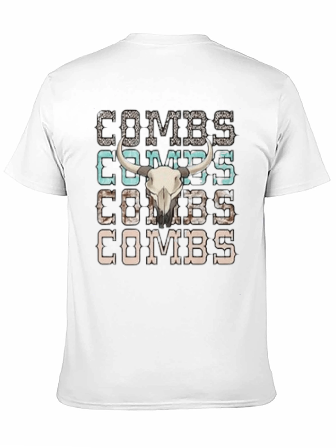 Combs Bull Skull Graphic T-Shirt