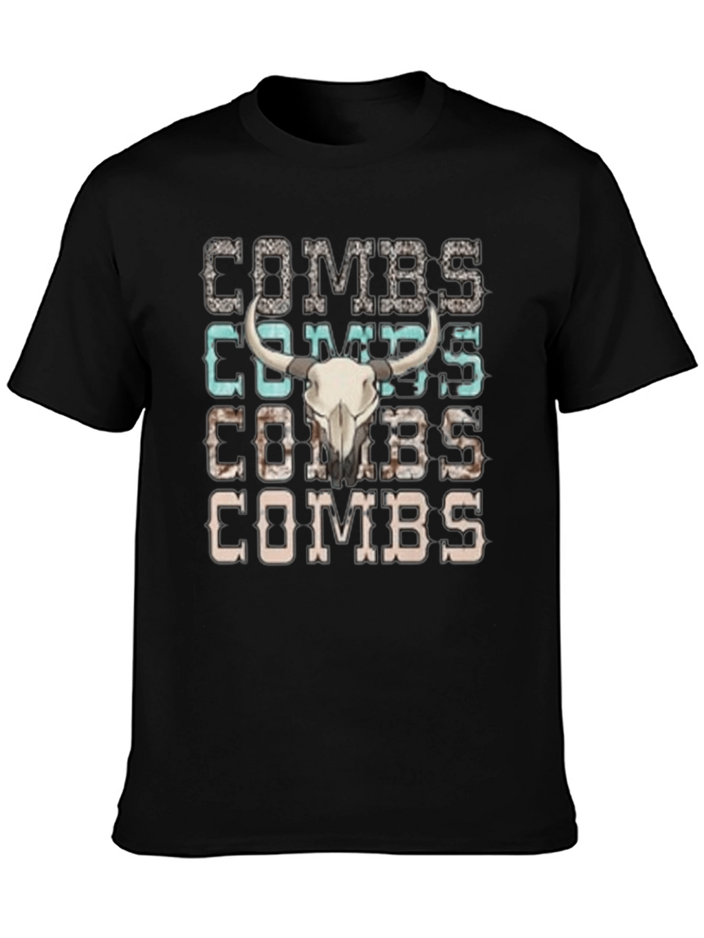 Combs Bull Skull Graphic T-Shirt