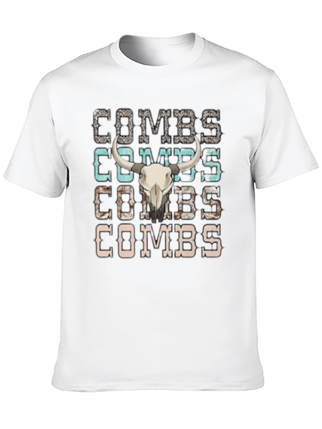 Combs Bull Skull Graphic T-Shirt