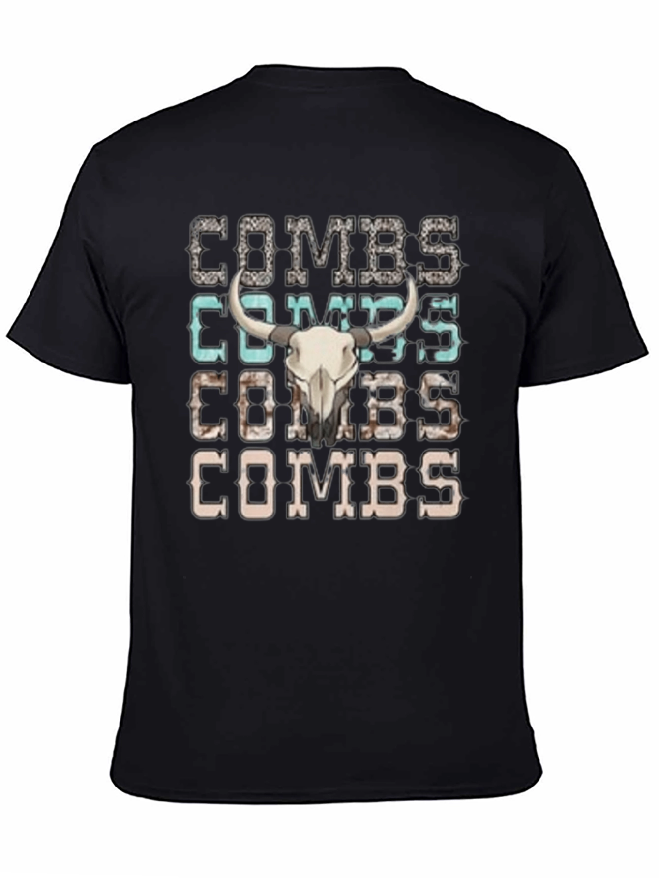 Combs Bull Skull Graphic T-Shirt