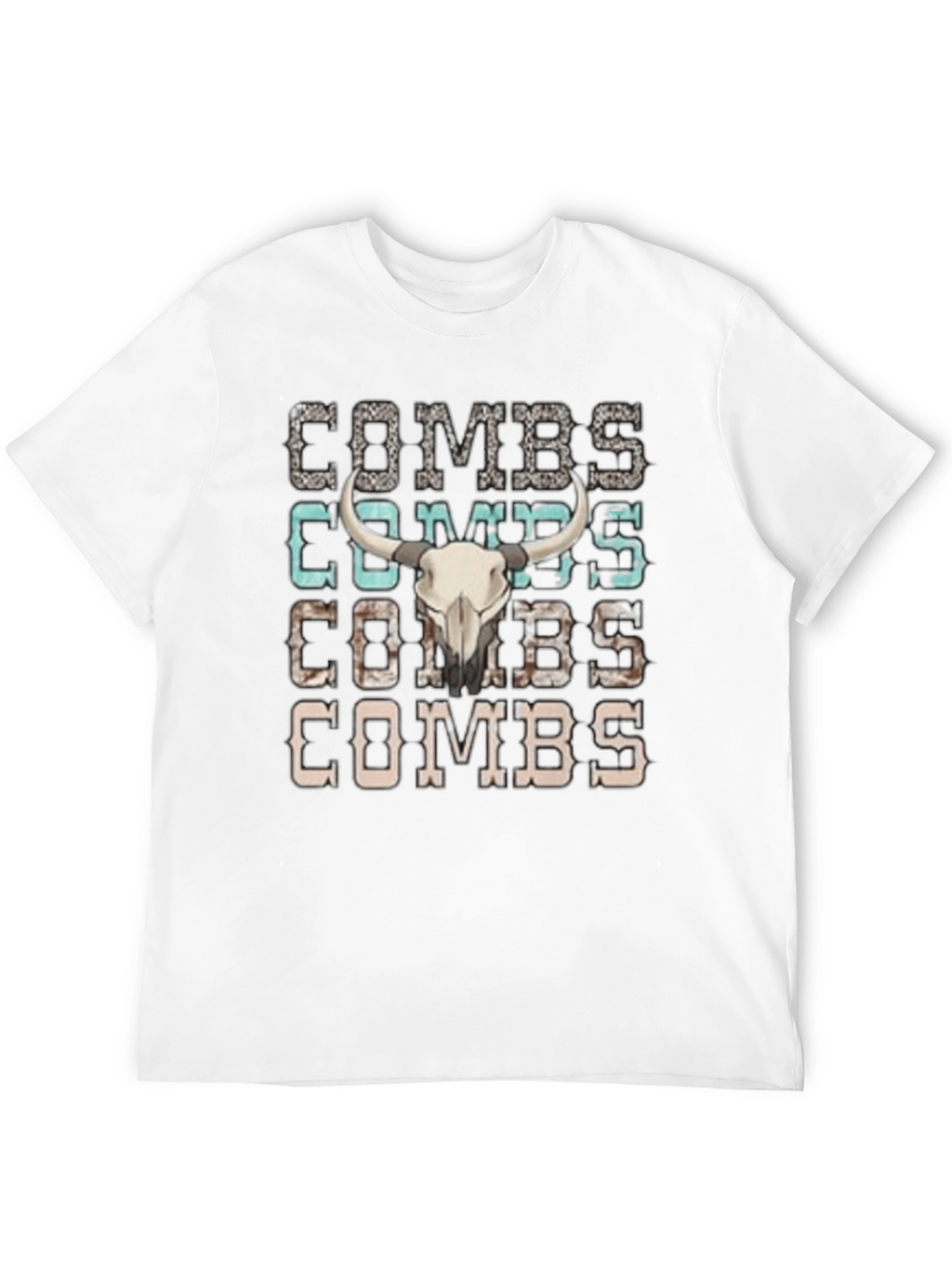 Combs Bull Skull Graphic T-Shirt