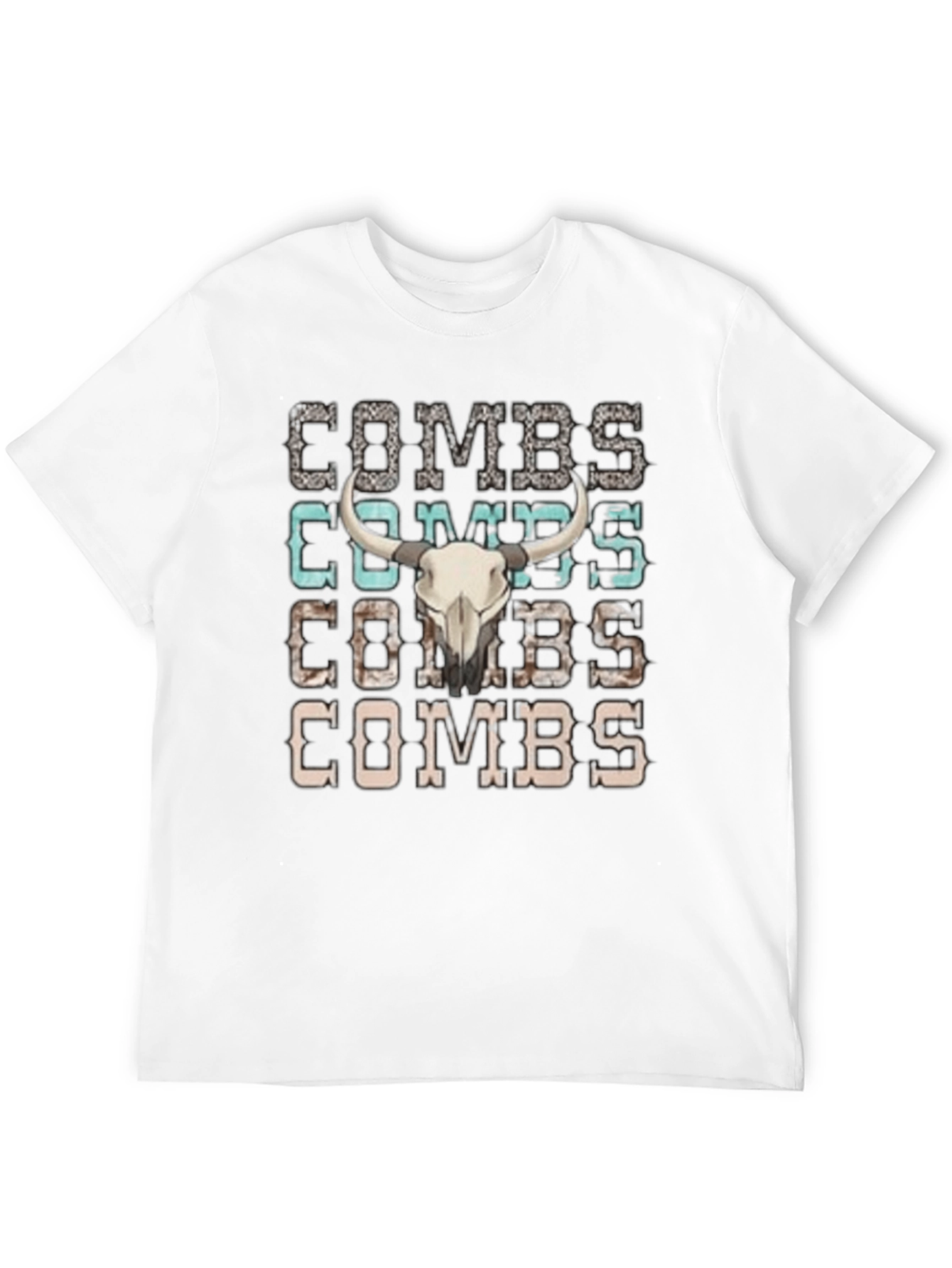 Combs Bull Skull Graphic T-Shirt