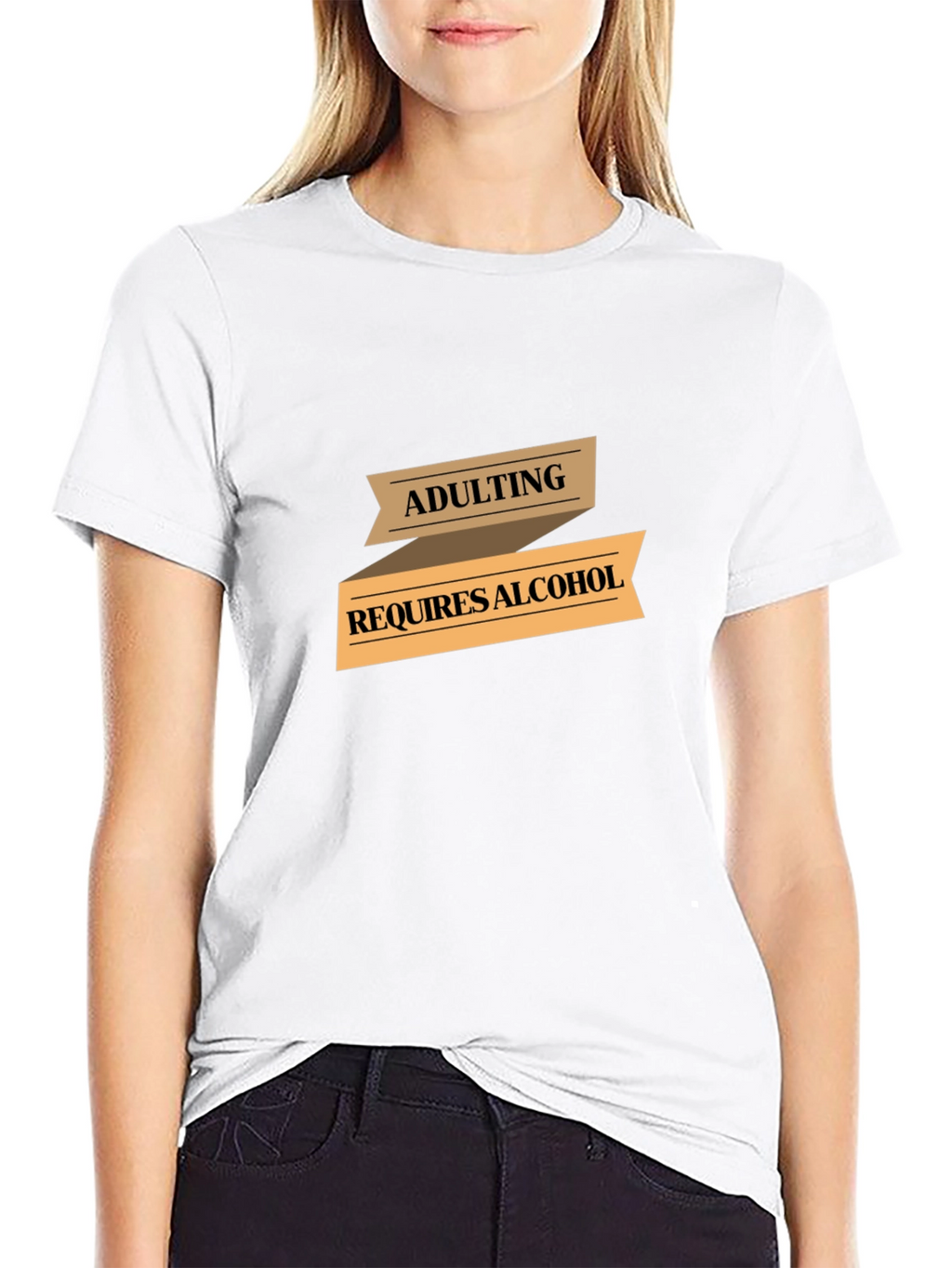 Adulting Requires Alcohol Graphic T-Shirt