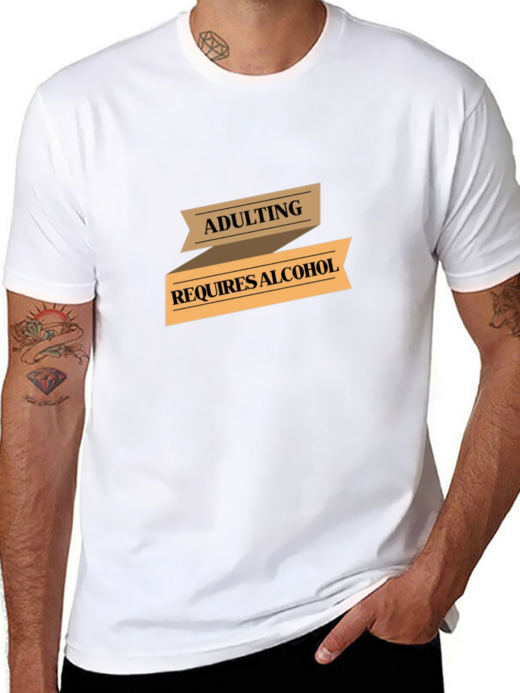 Adulting Requires Alcohol Graphic T-Shirt