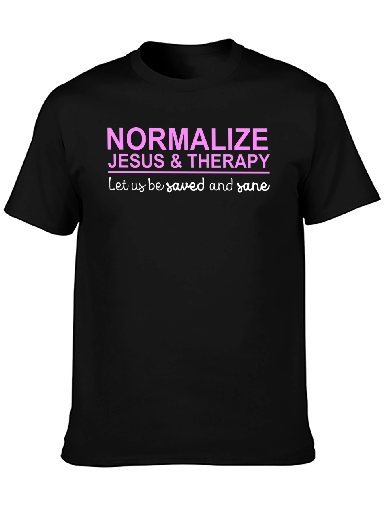 Normalize Jesus & Therapy Black T-Shirt