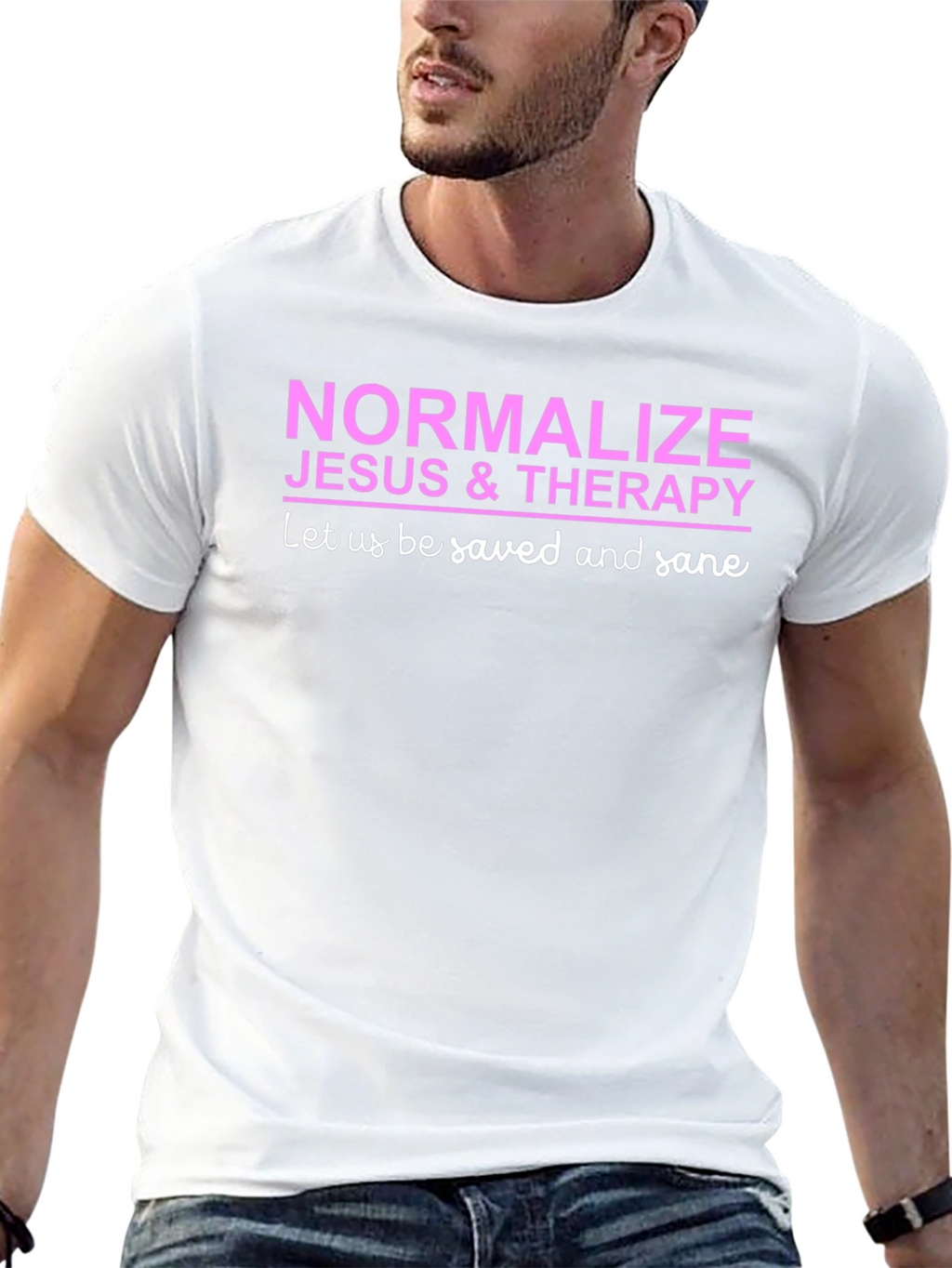 Normalize Jesus & Therapy Black T-Shirt