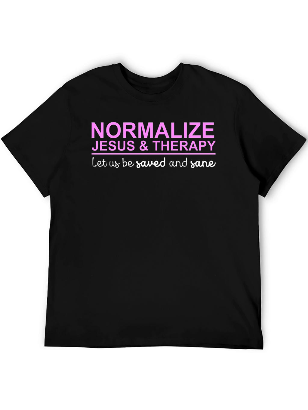 Normalize Jesus & Therapy Black T-Shirt