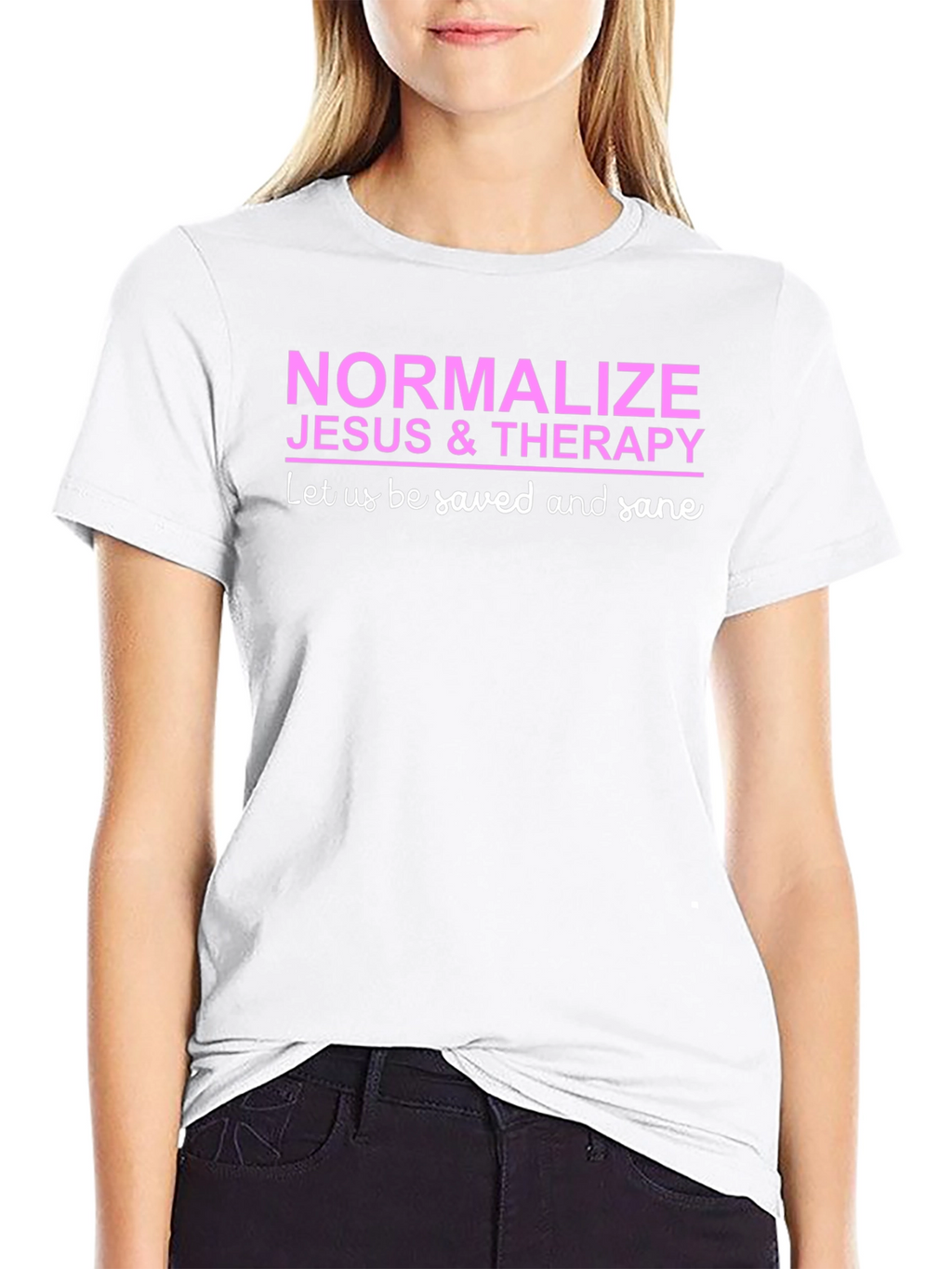 Normalize Jesus & Therapy Black T-Shirt