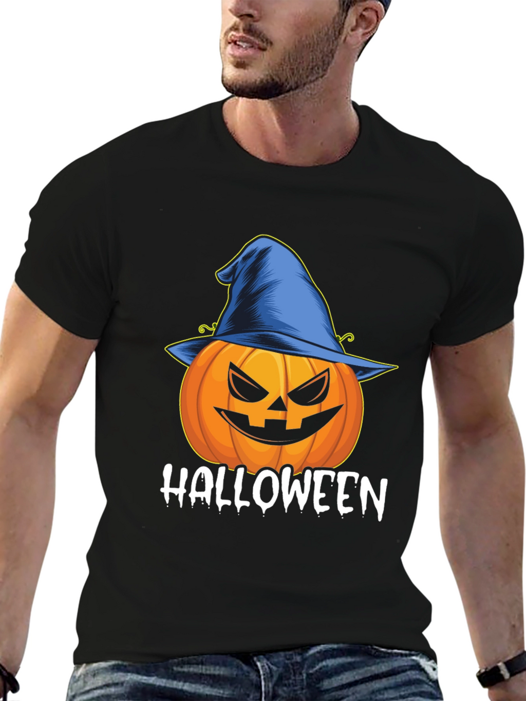 Halloween Pumpkin Witch Hat T-Shirt
