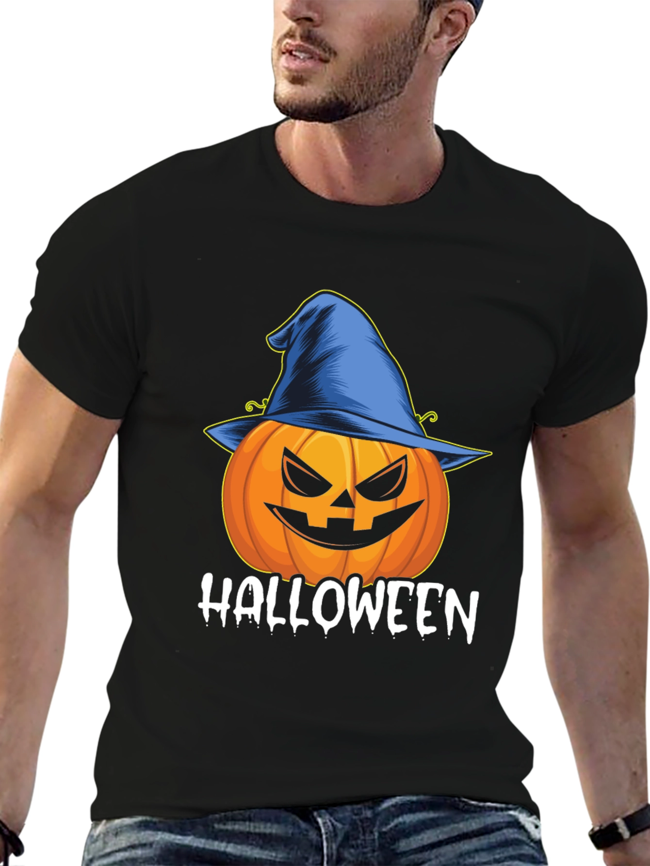 Halloween Pumpkin Witch Hat T-Shirt