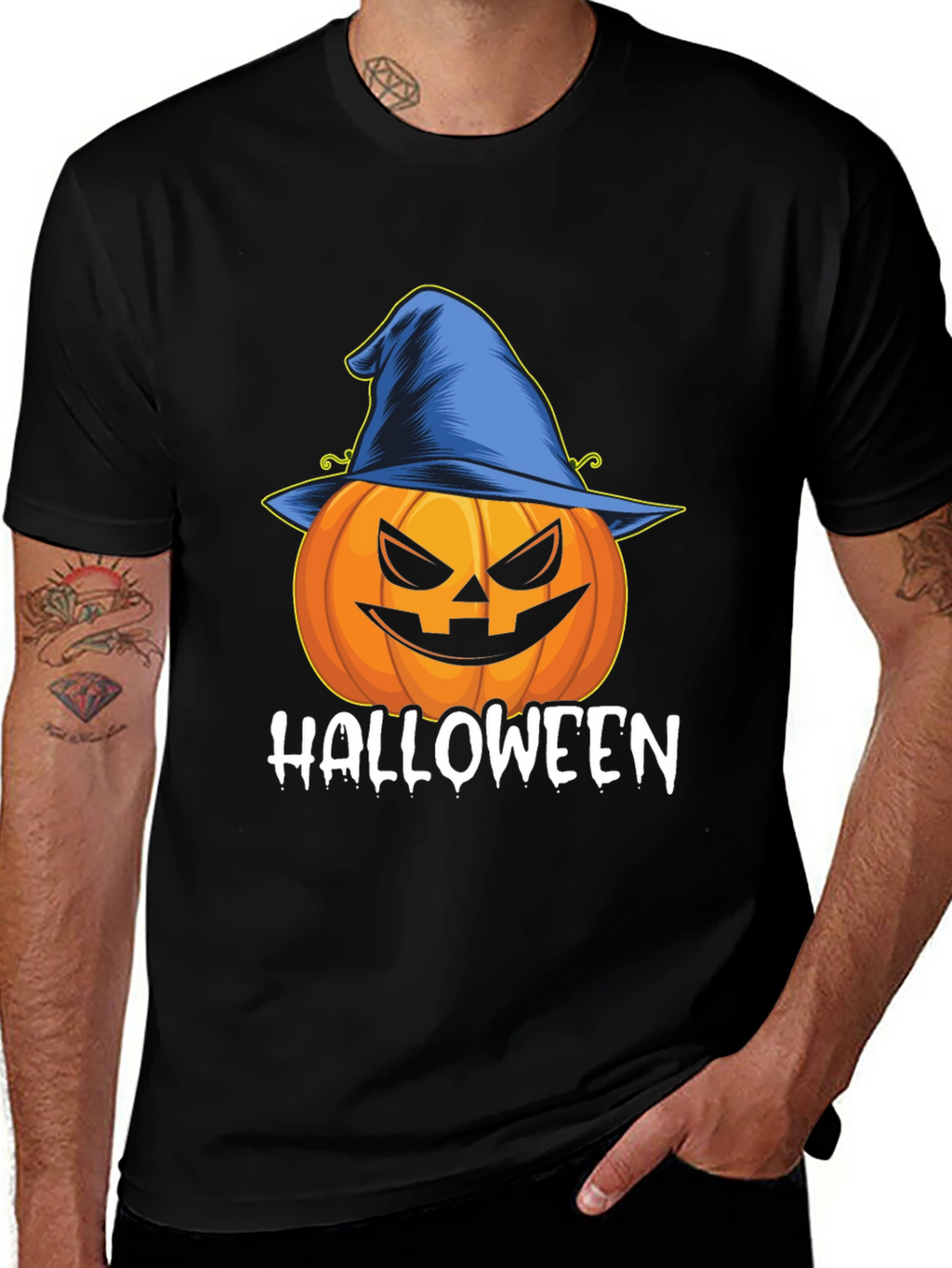 Halloween Pumpkin Witch Hat T-Shirt