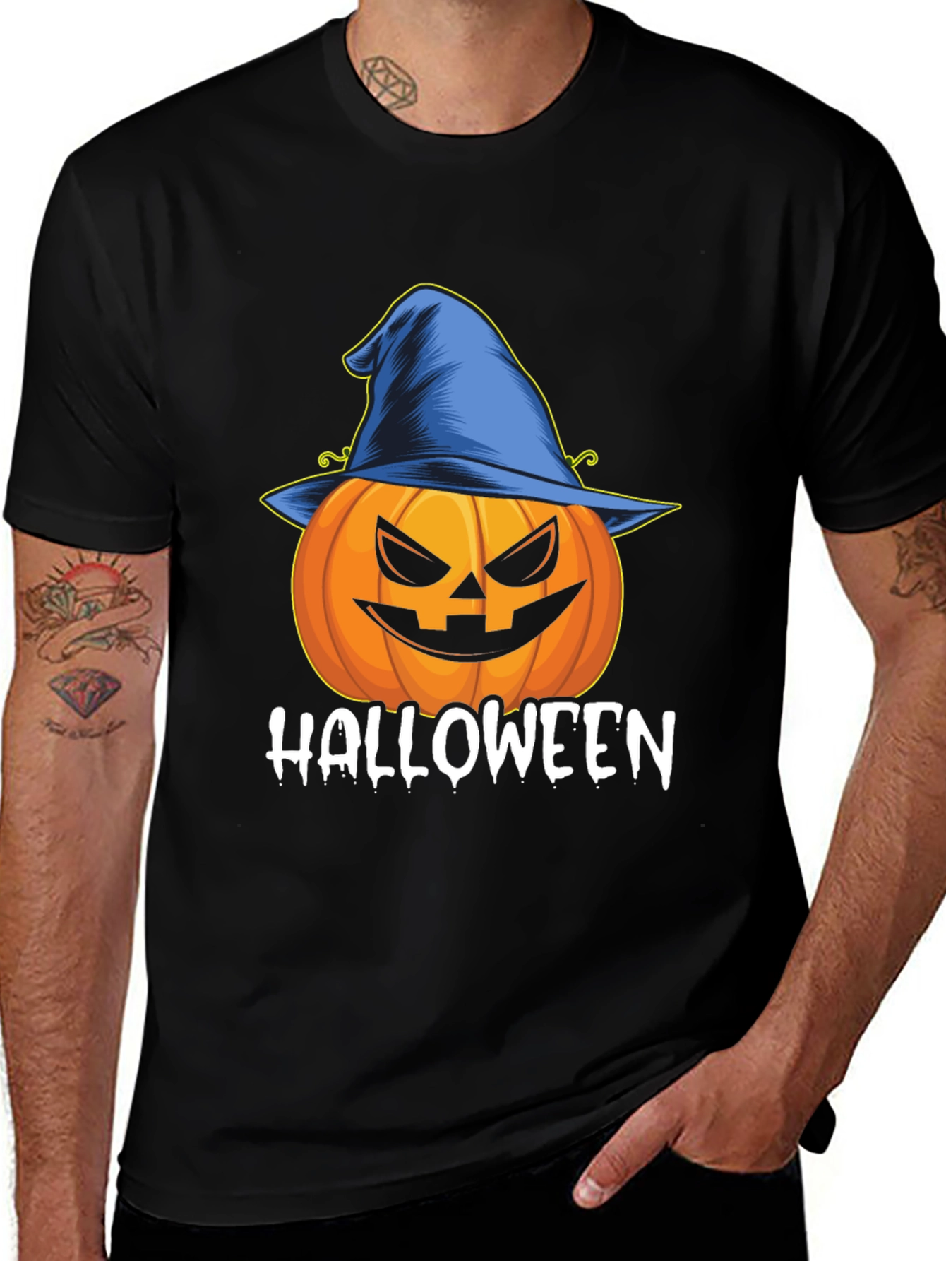 Halloween Pumpkin Witch Hat T-Shirt