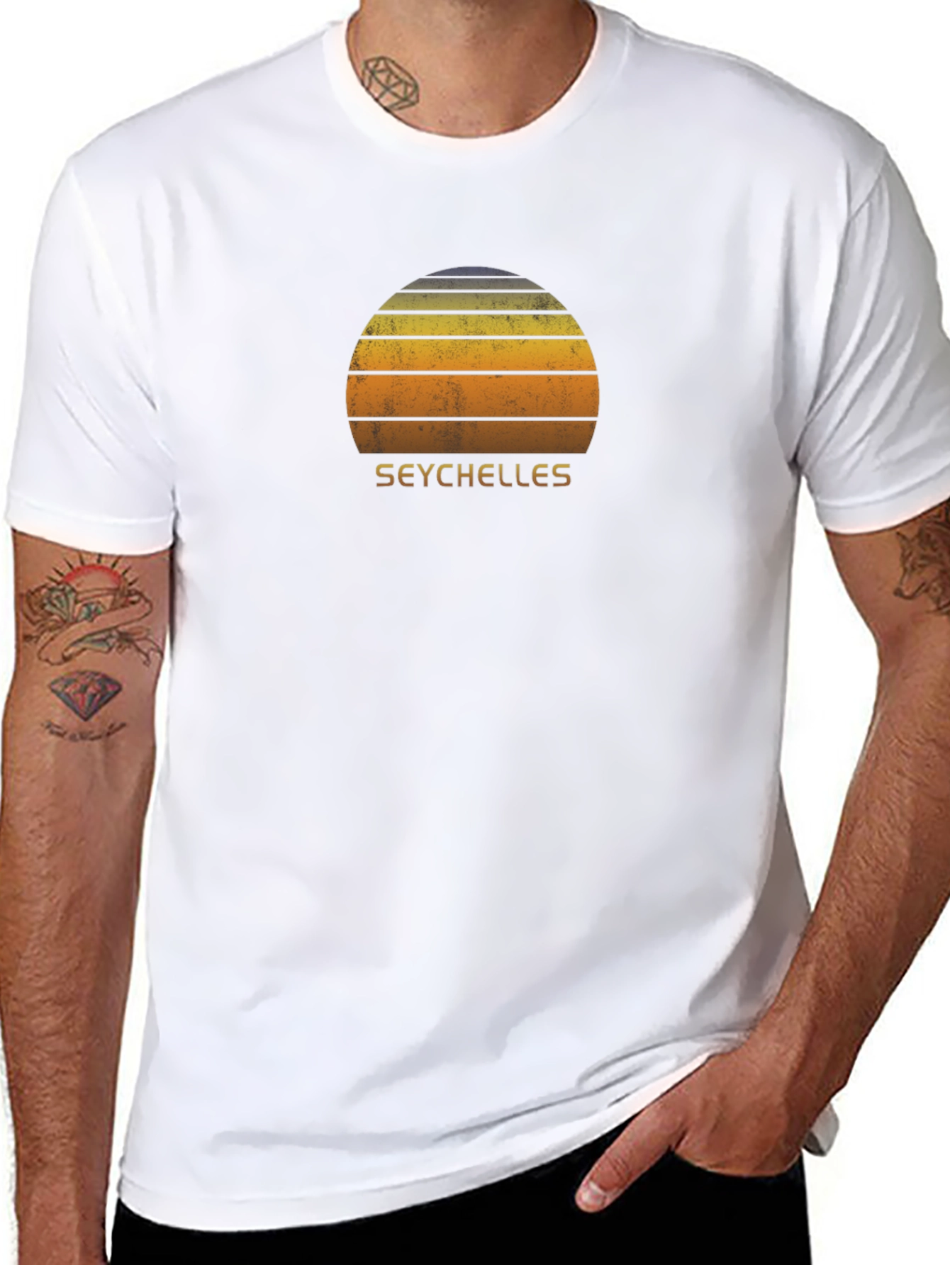Seychelles Sunset Graphic T-Shirt - Island Vacation Tee