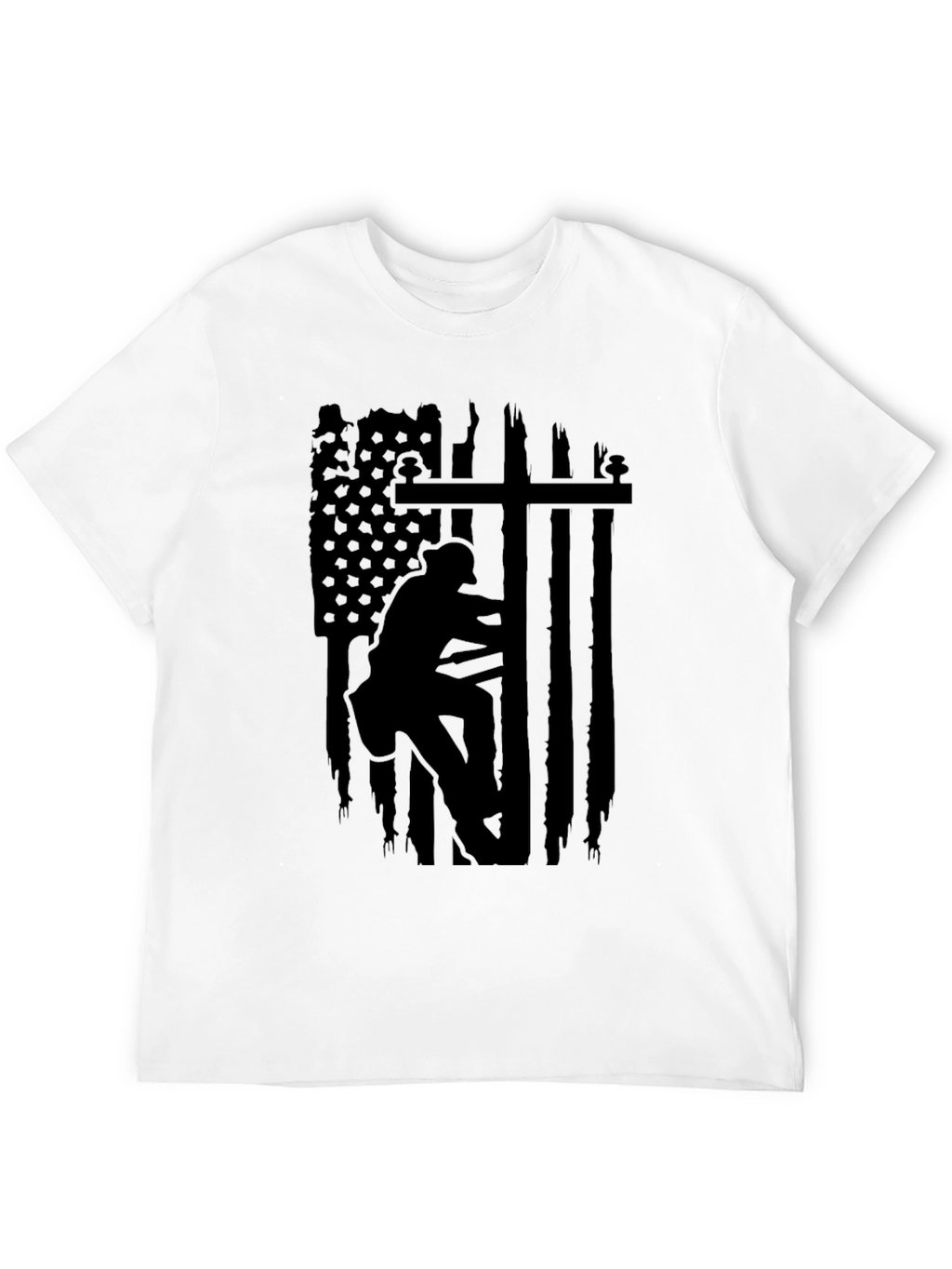 Lineman American Flag T-Shirt - Black