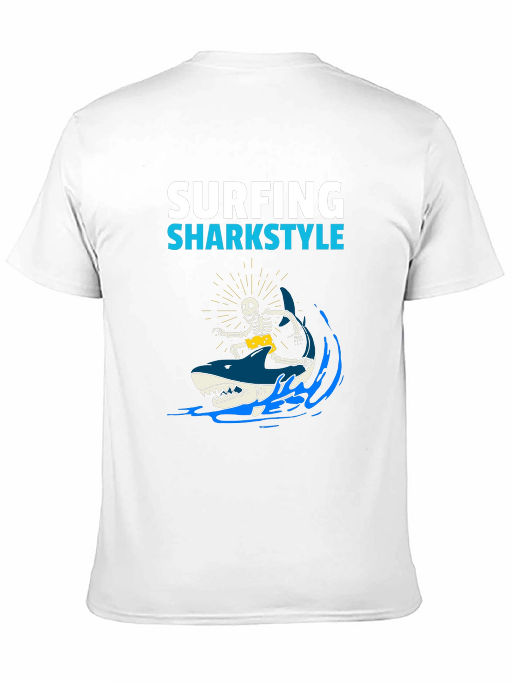 Surfing Sharkstyle Skeleton Graphic T-Shirt