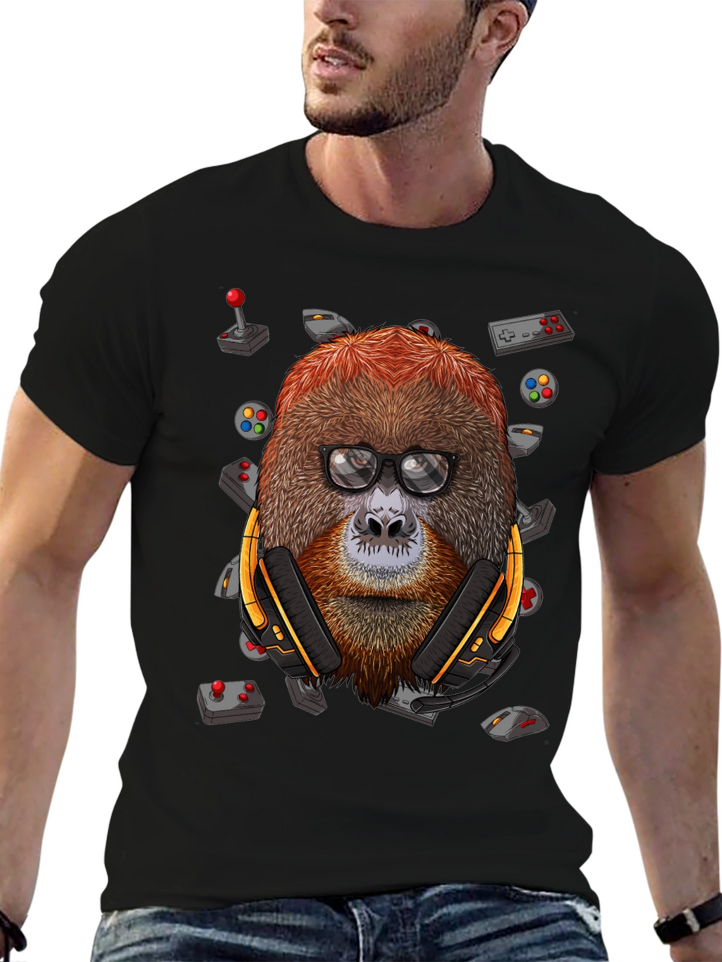 Gamer Orangutan T-Shirt - Geek Chic Design