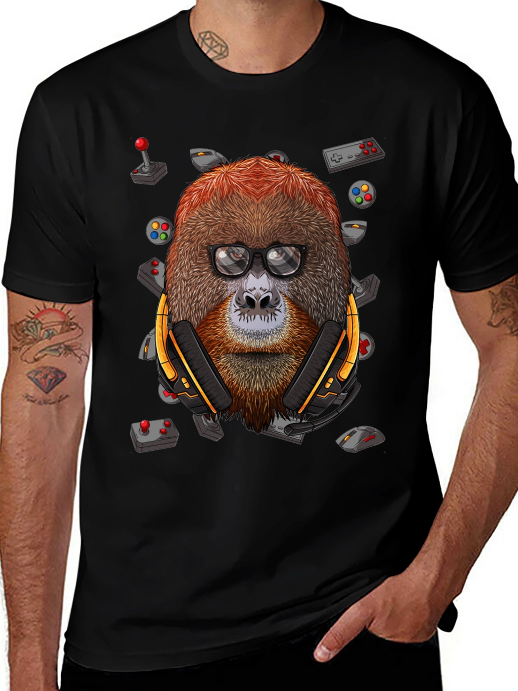 Gamer Orangutan T-Shirt - Geek Chic Design