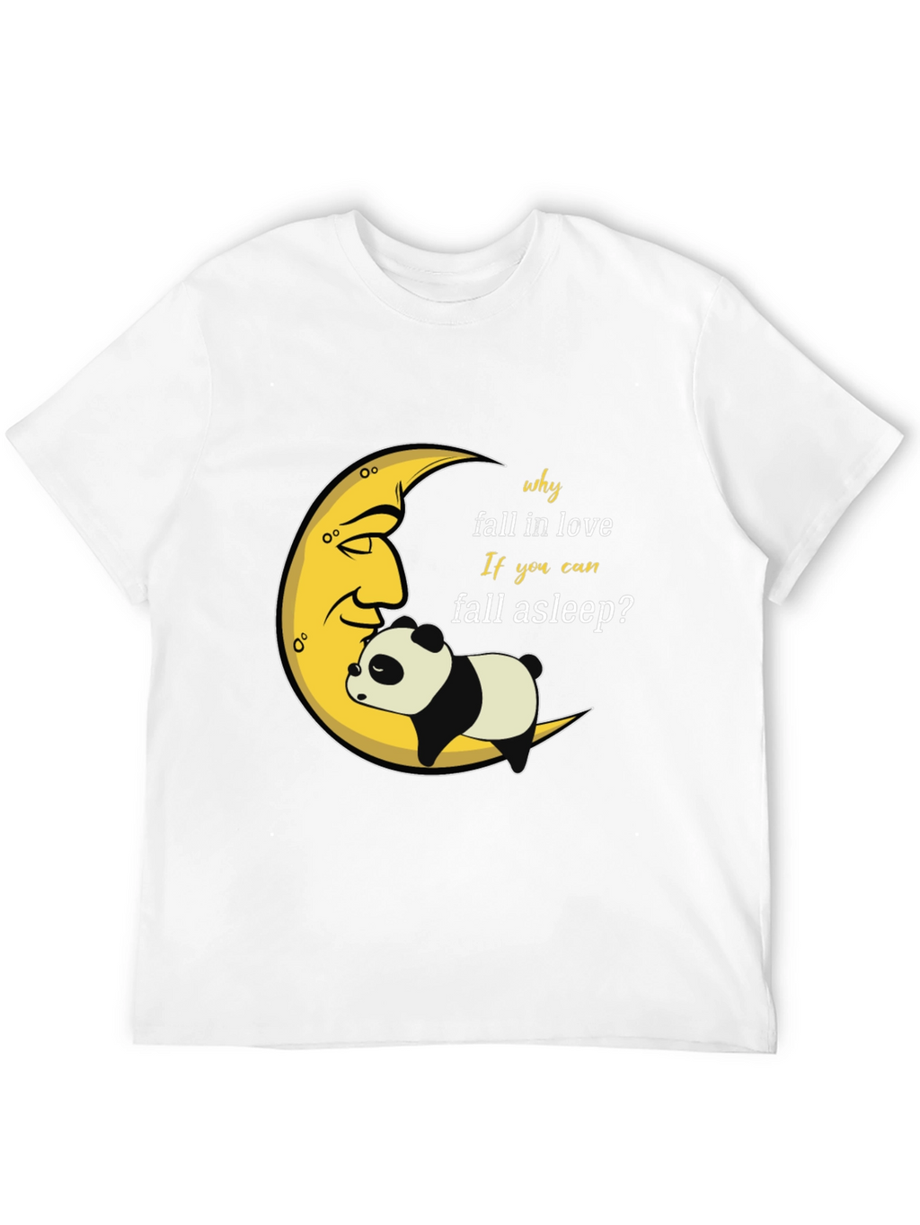 Sleepy Panda Moon Graphic Black T-Shirt