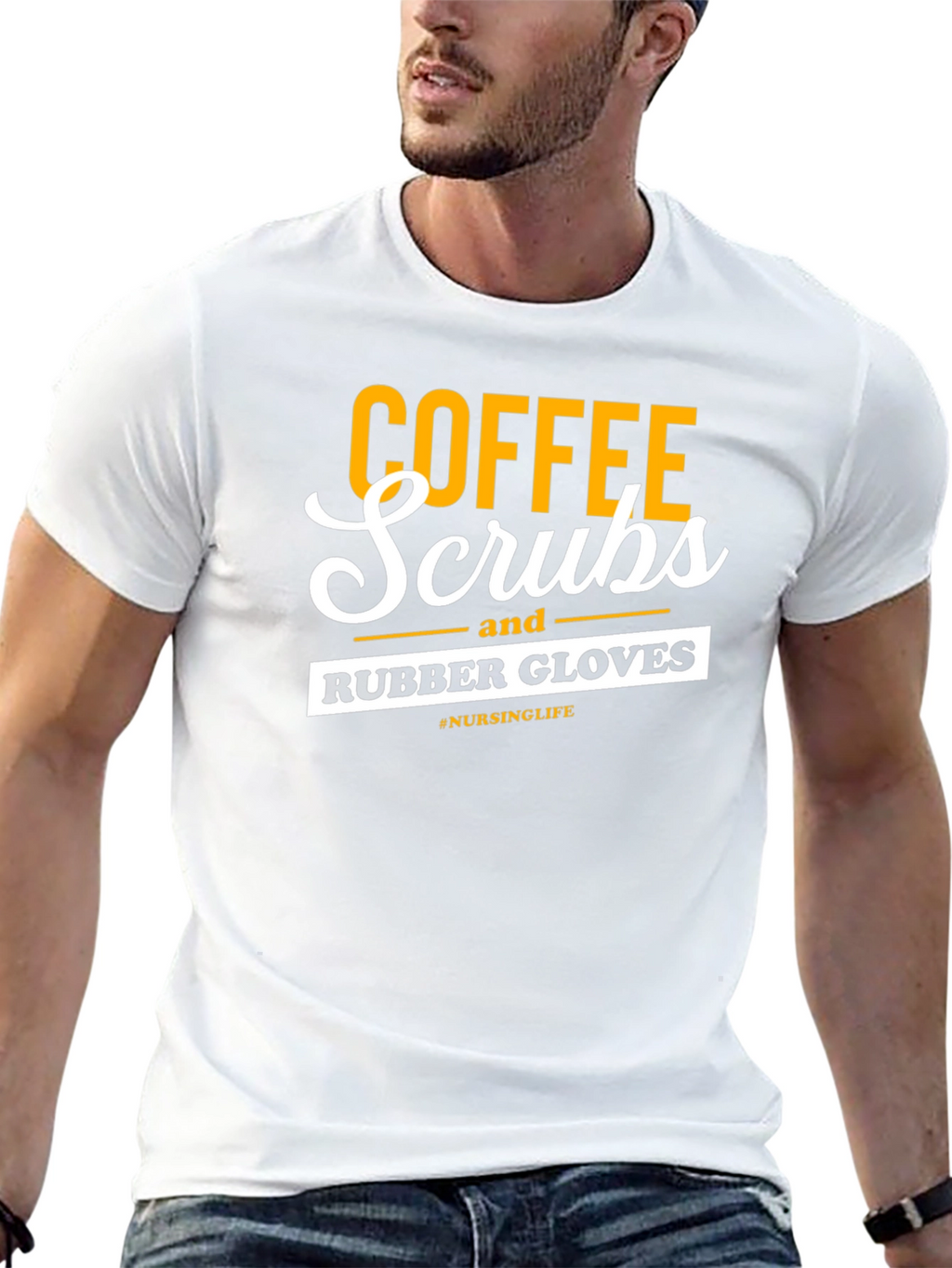 Coffee Scrubs Rubber Gloves Graphic Tee