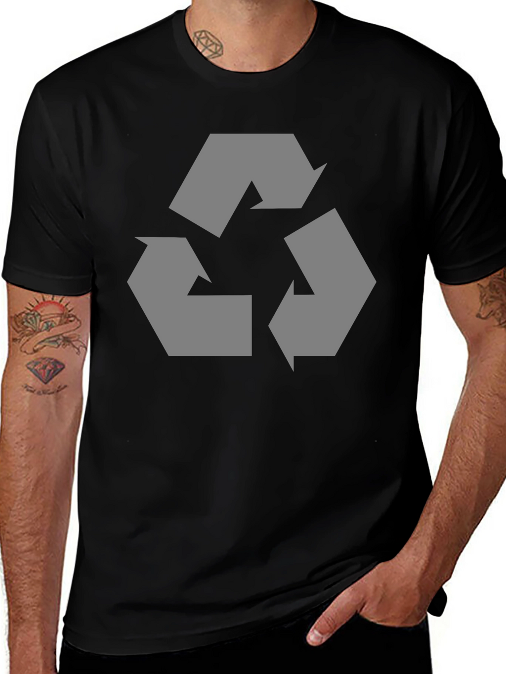Eco-Friendly Recycle Symbol Graphic T-Shirt