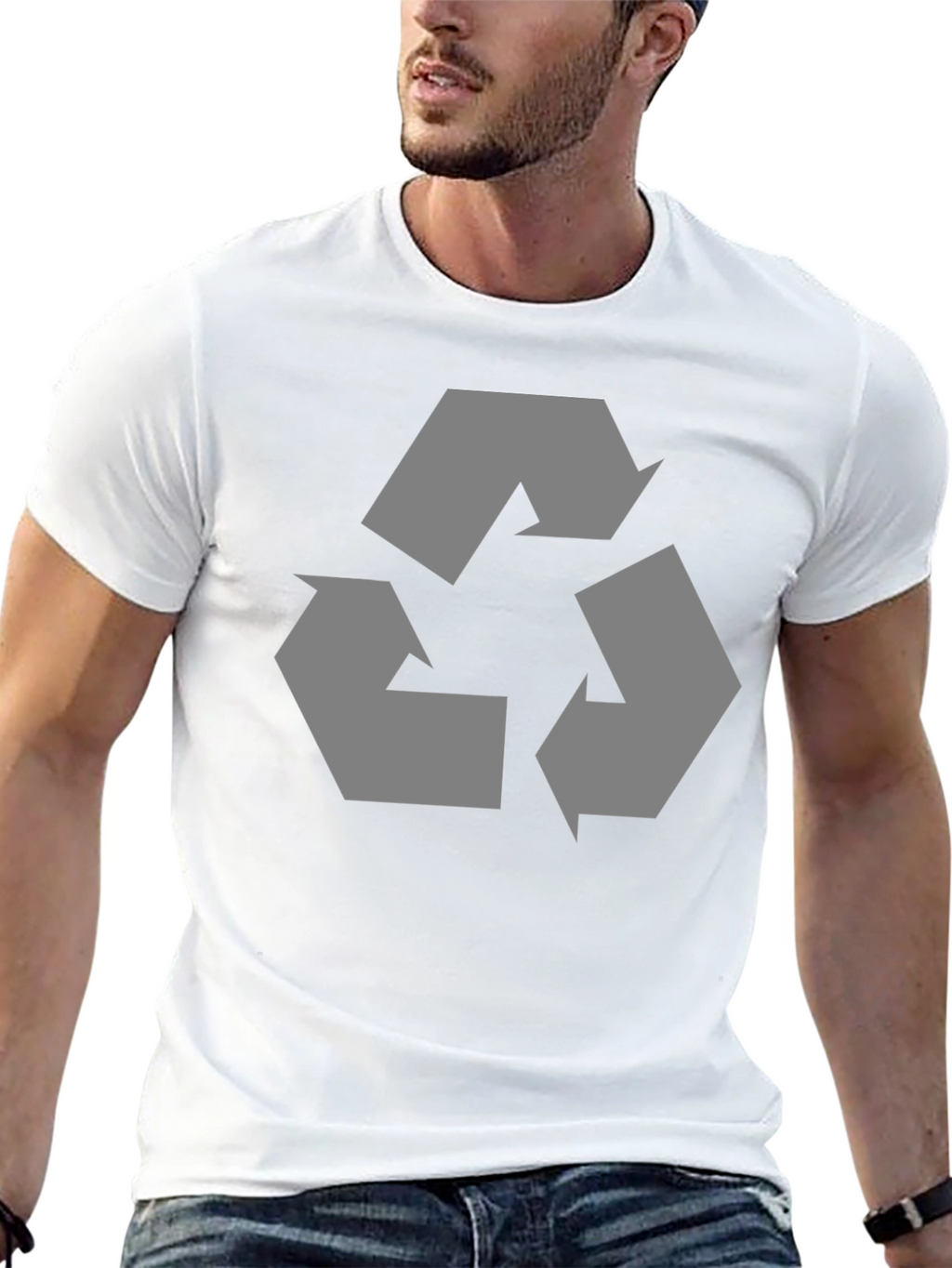 Eco-Friendly Recycle Symbol Graphic T-Shirt