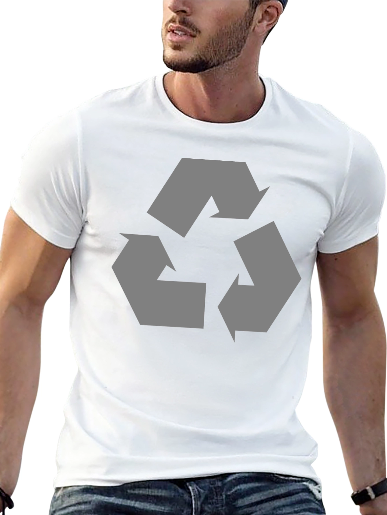 Eco-Friendly Recycle Symbol Graphic T-Shirt