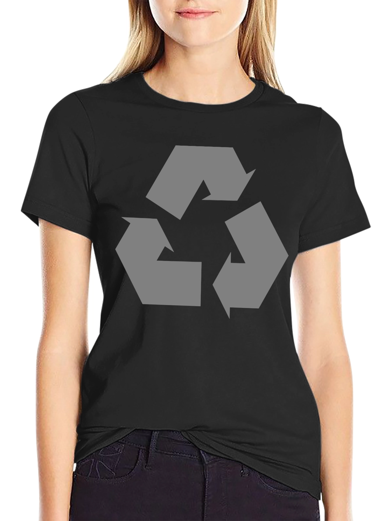 Eco-Friendly Recycle Symbol Graphic T-Shirt