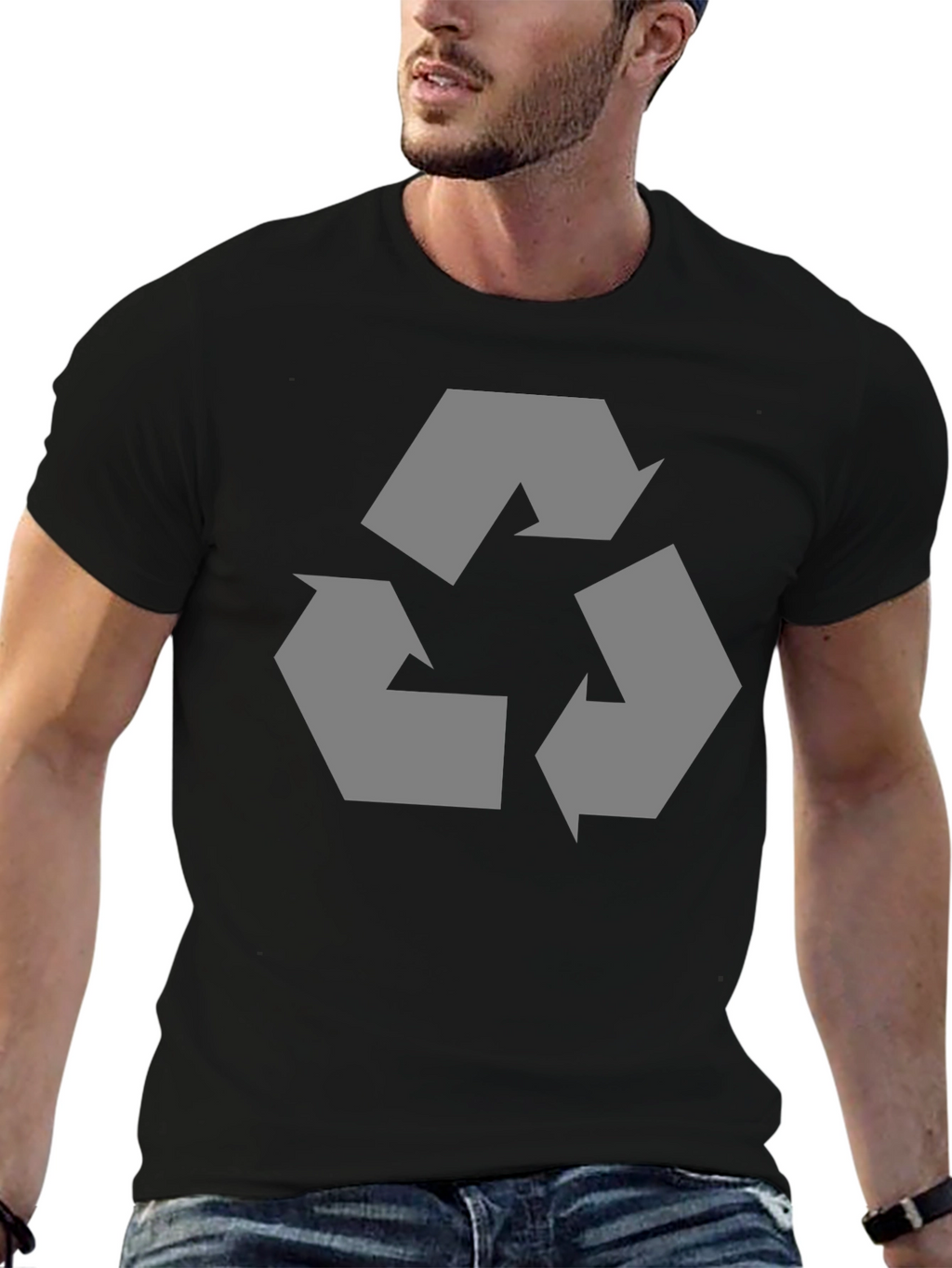 Eco-Friendly Recycle Symbol Graphic T-Shirt