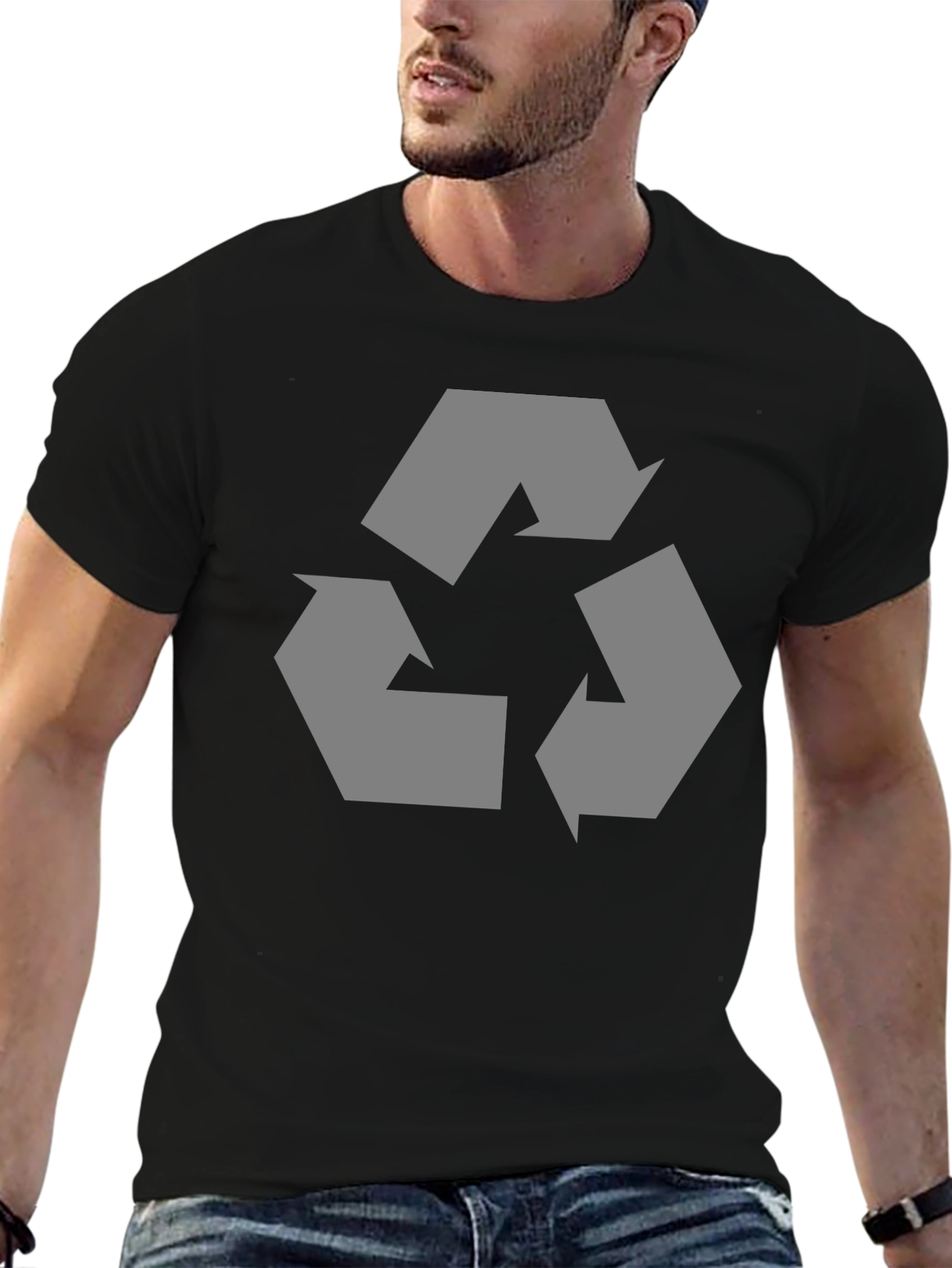 Eco-Friendly Recycle Symbol Graphic T-Shirt