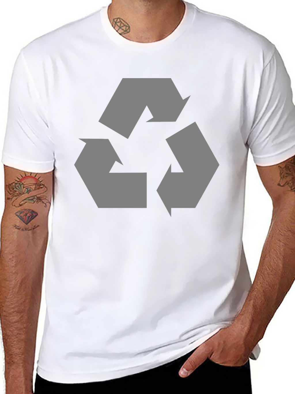 Eco-Friendly Recycle Symbol Graphic T-Shirt