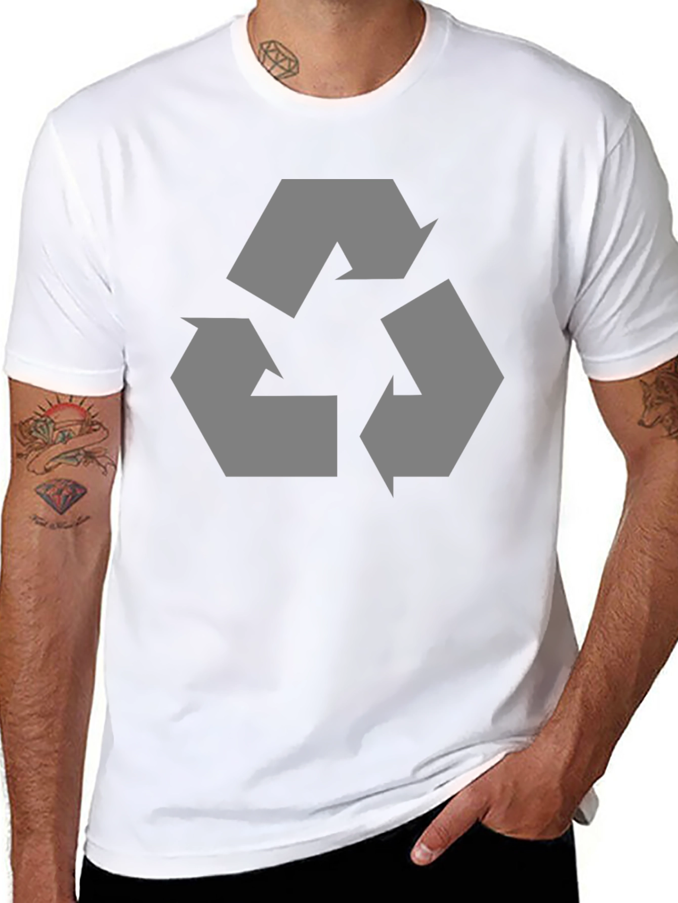 Eco-Friendly Recycle Symbol Graphic T-Shirt