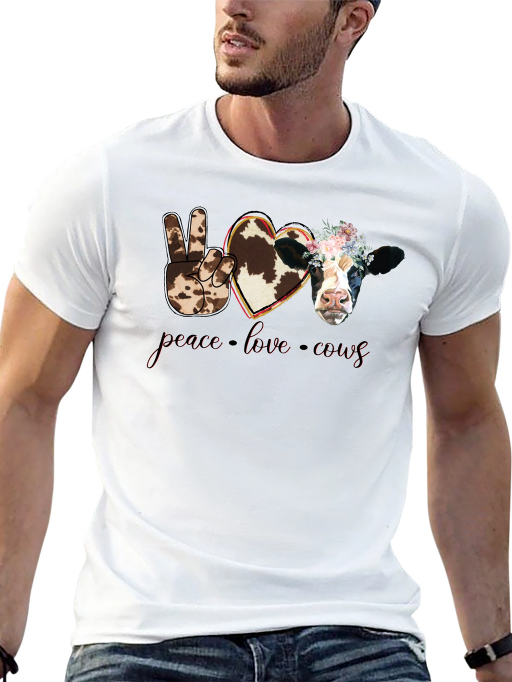 Peace Love Cows Graphic T-Shirt