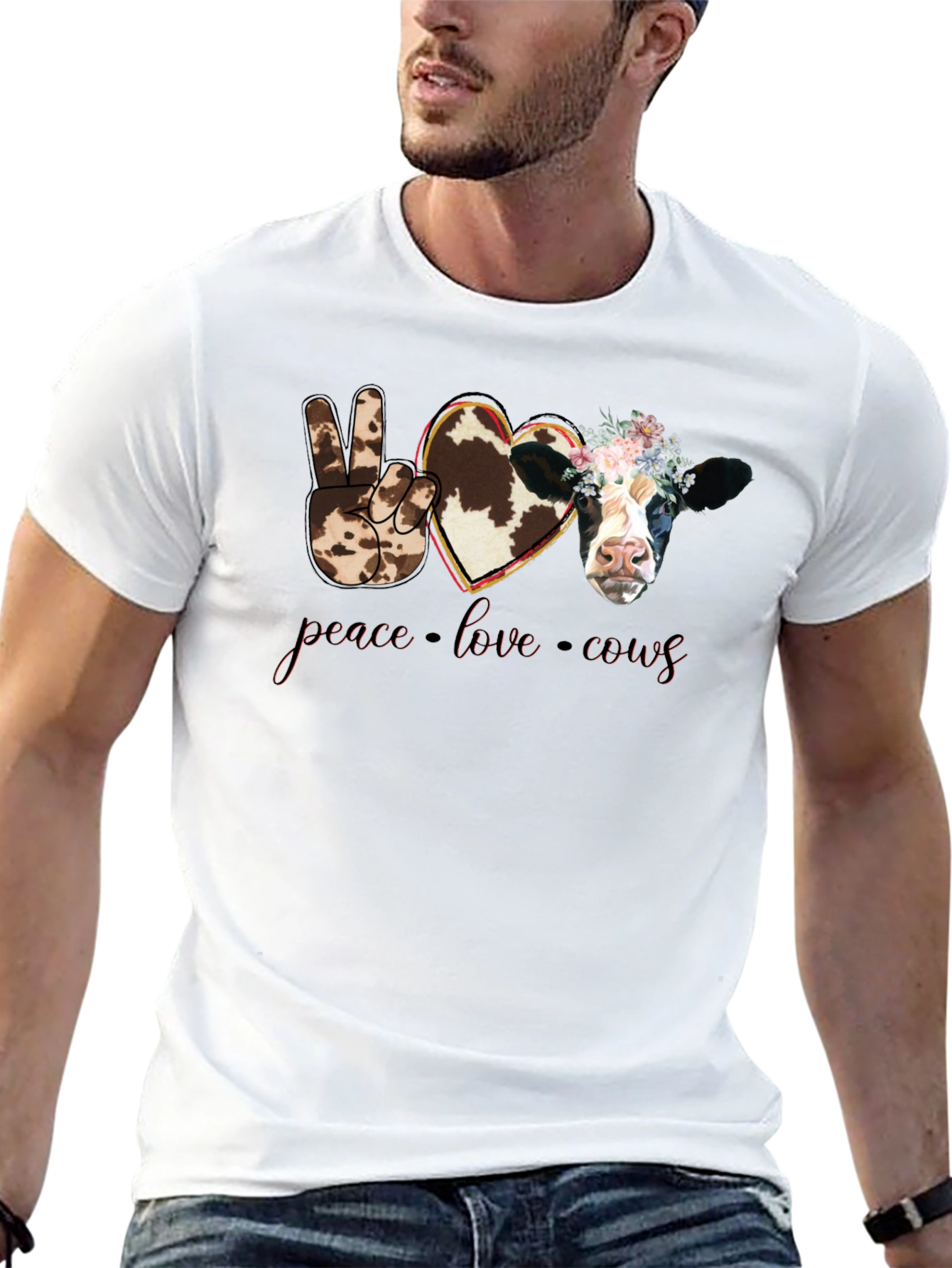 Peace Love Cows Graphic T-Shirt
