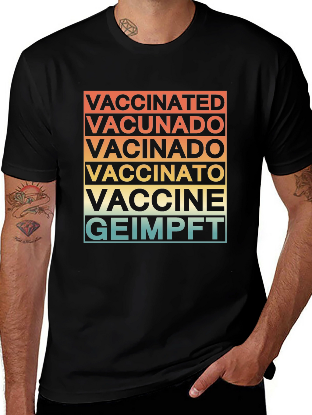 Vaccinated in Multiple Languages T-Shirt
