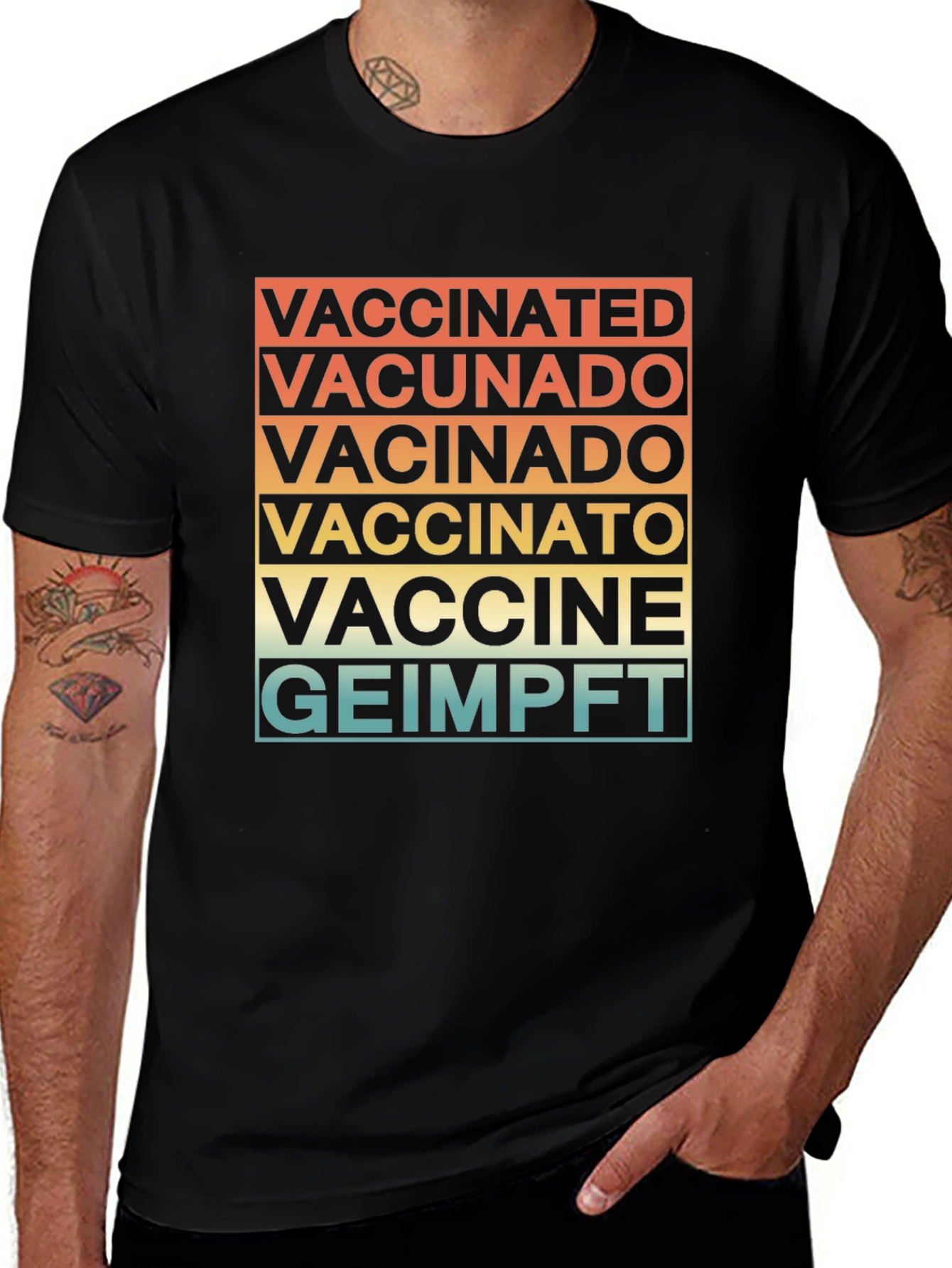 Vaccinated in Multiple Languages T-Shirt