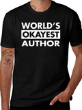 Worlds Okayest Author Graphic Tee - Black
