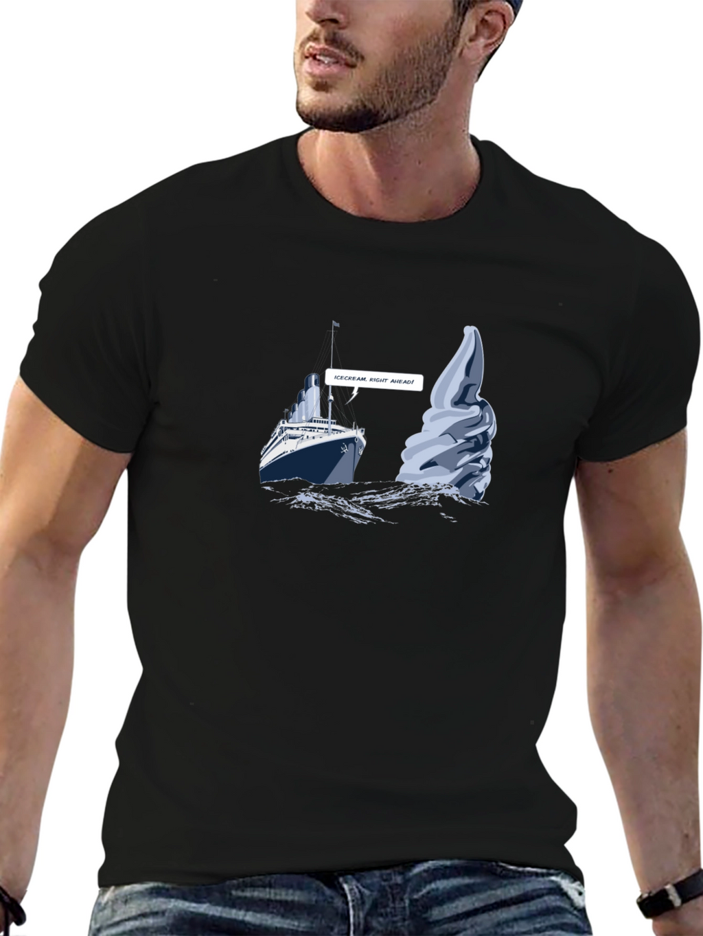 Titanic Ice Cream Ahead Mens T-Shirt