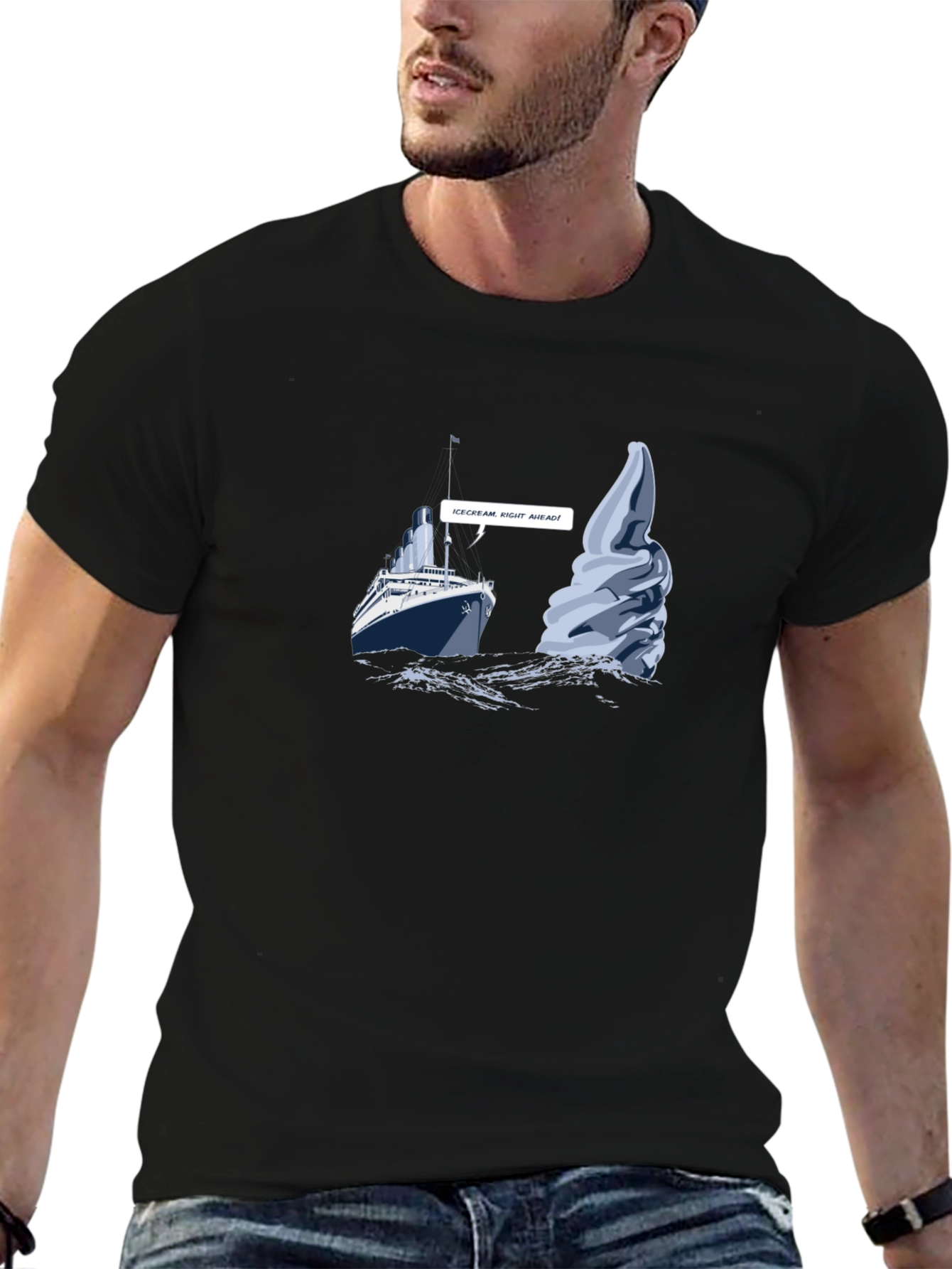 Titanic Ice Cream Ahead Mens T-Shirt