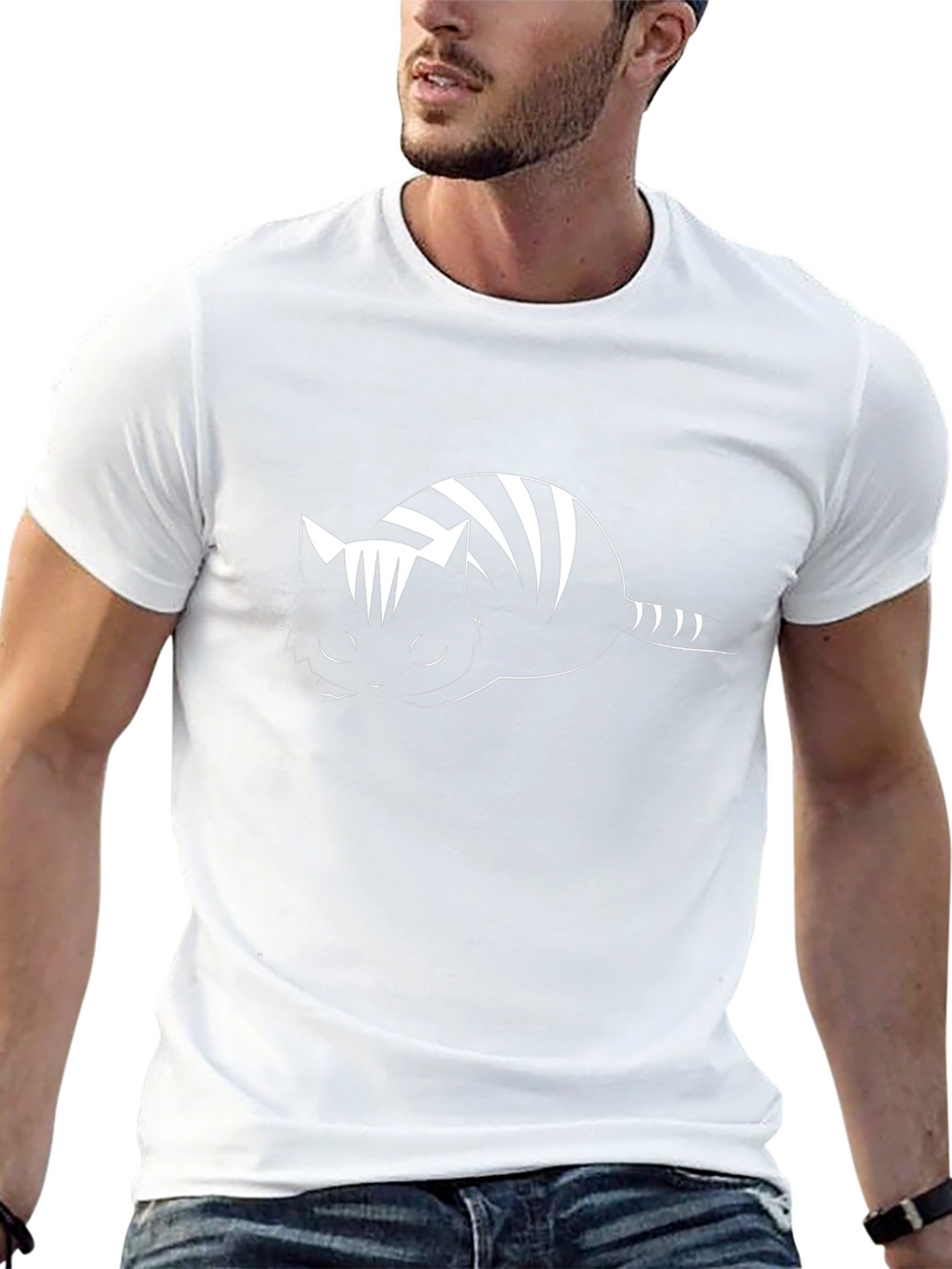 Cool Cat Tee - Striped Nap Time Design